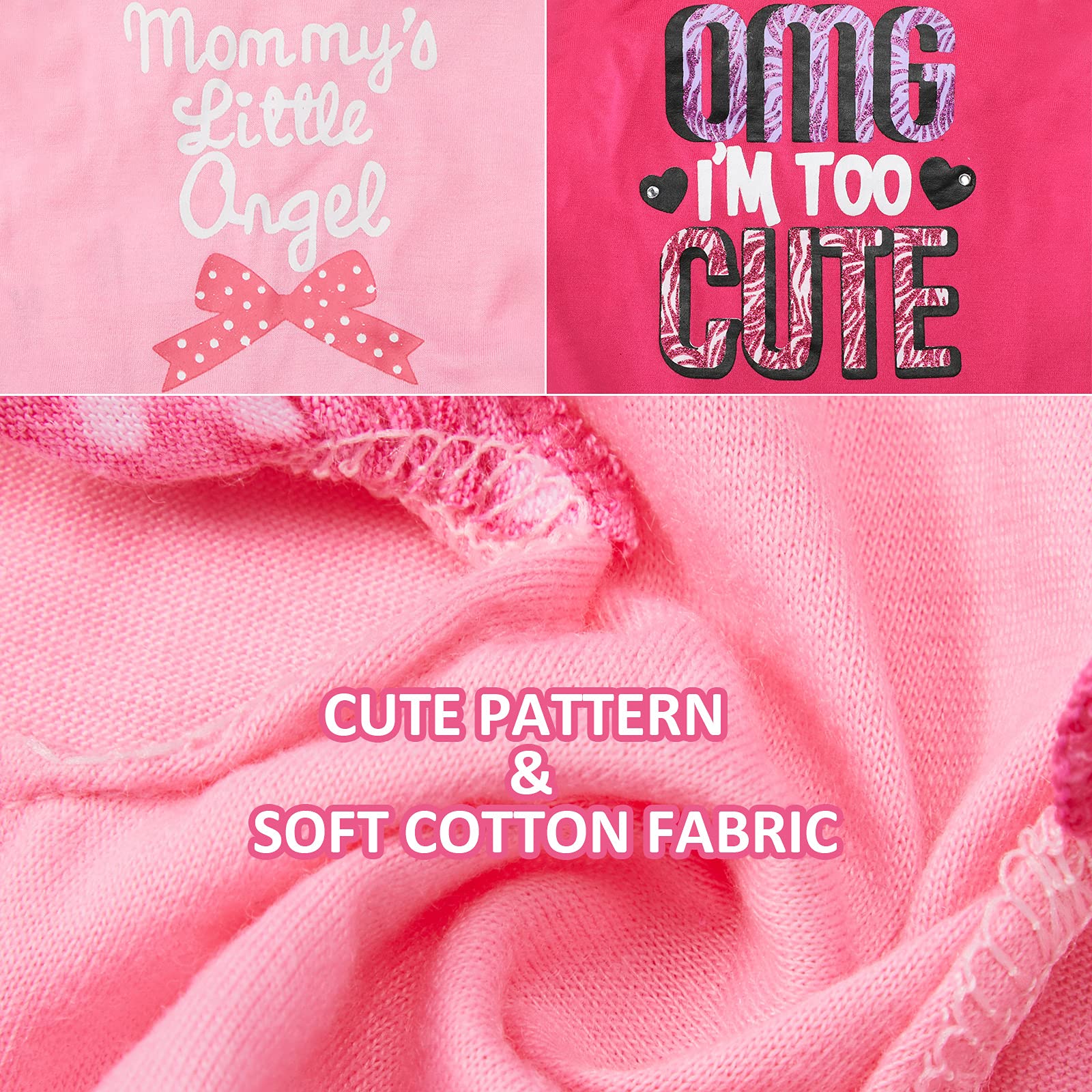 2 Pieces Dog Dresses For Small Dogs Cute Girl Female Dog Dress Mommy Puppy Shirt Skirt Doggie Dresses Pet Summer Clothes Apparel For Dogs And Cats (Omg And Angel,Small)