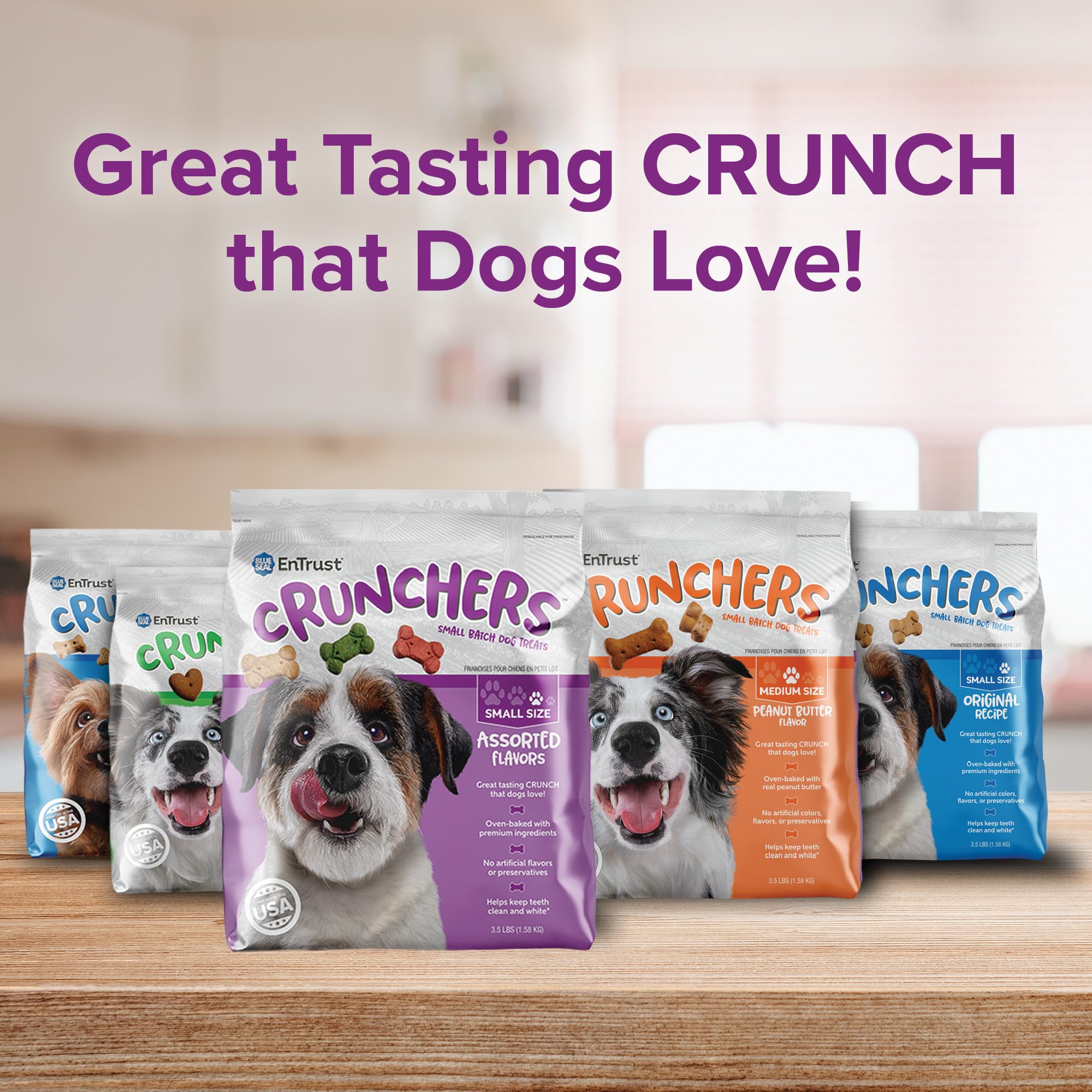Blue Seal Kent Entrust Crunchers - Small Dog Treats, Assorted Flavors - Crunchy Oven Baked Biscuits with Premium Ingredients, He