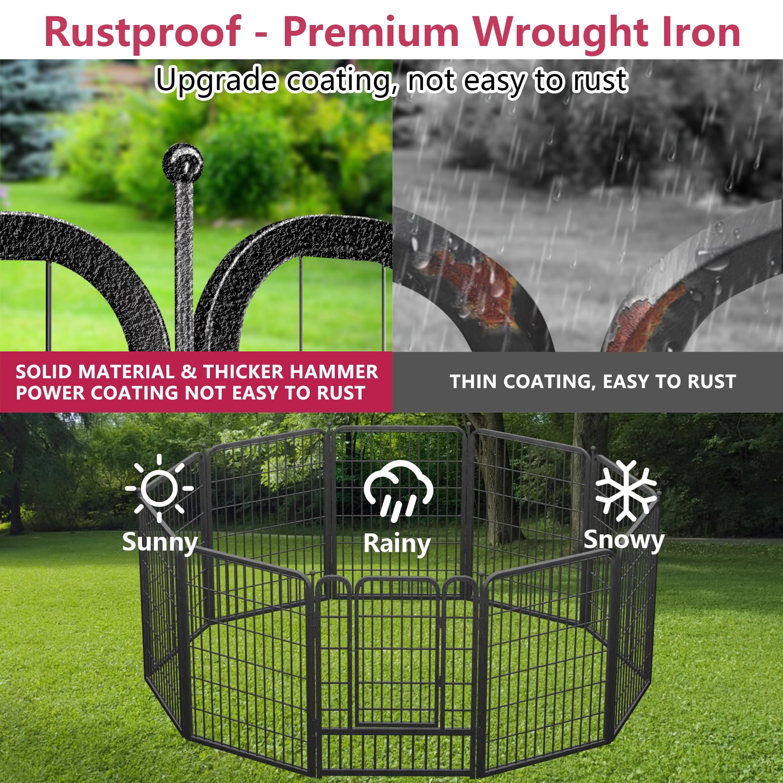 Jhsomdr Dog Playpen 40'' Height 30 Panels Portable Dog Fence Outdoor For Yard Puppy Playpen Indoor Dog Pen Outdoor For Medium/Sm