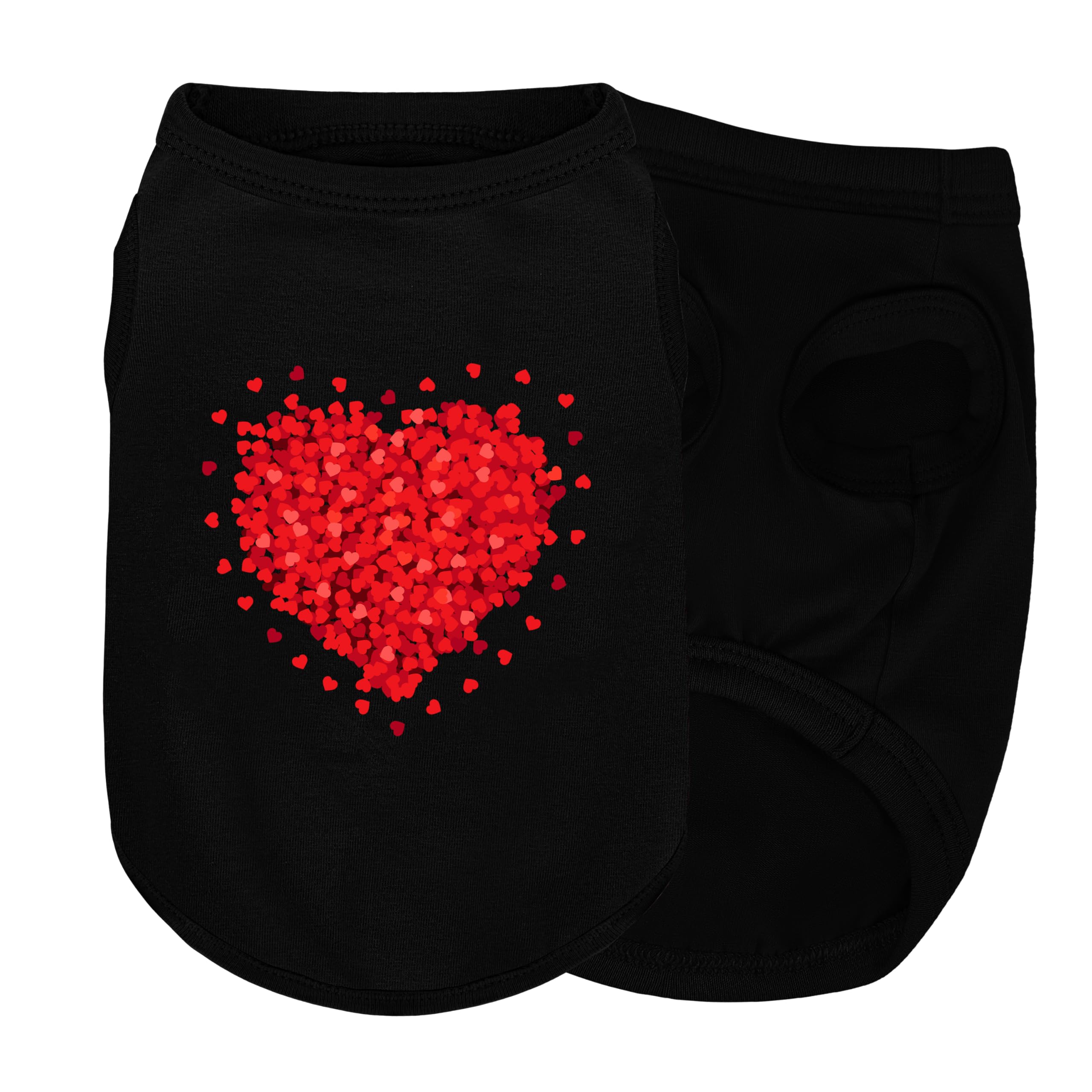 Comfortable Polyester-Cotton Dog Shirt - Romantic Rose Petals Heart Pattern, Perfect For Small & Medium Dogs, Soft & Stylish Pet