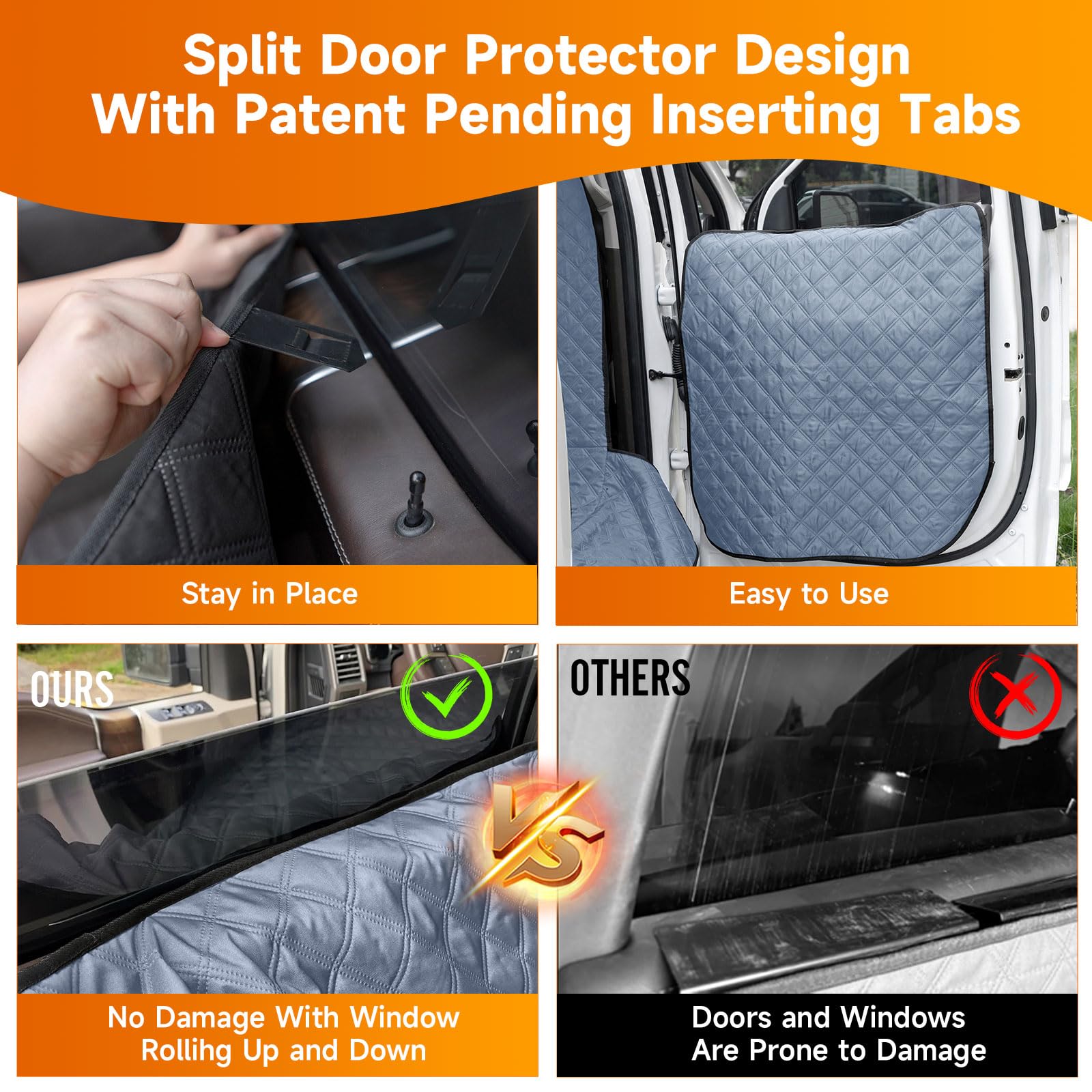 Sanqitara Xl Dog Truck Seat Cover With Car Door Protector - Waterproof Full Coverage Back Seat Cover For Trucks With Flip-Up Rea