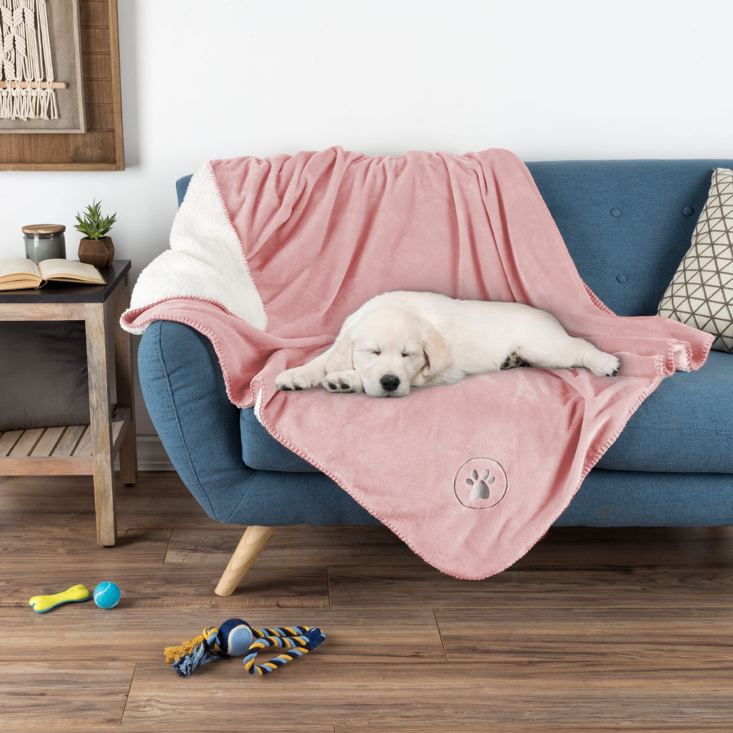 Waterproof Dog Blanket - 50X60-Inch Reversible Sherpa Dog Blanket For Couch, Bed, Or Car - Protects From Spills, Stains, Or Pet