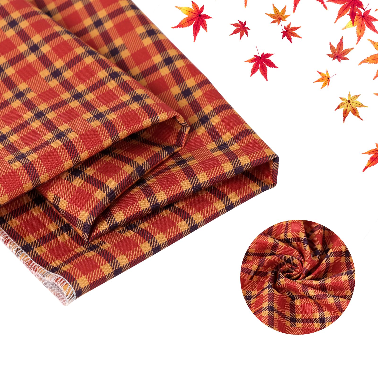 Aring Pet Fall Bandana - Cotton Orange Plaid Dog & Cat Triangle Bibs For Boy & Girl Pets, Comfortable Halloween Scarf