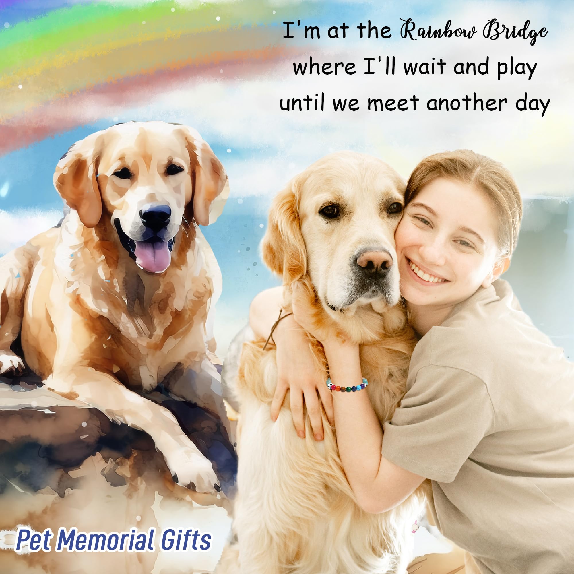 TONY & SANDY Dog Memorial Gifts for Loss of Dog, Pet Memorial Gifts for Dogs, Dog Passing Away Memorial Sympathy Rainbow Bridge