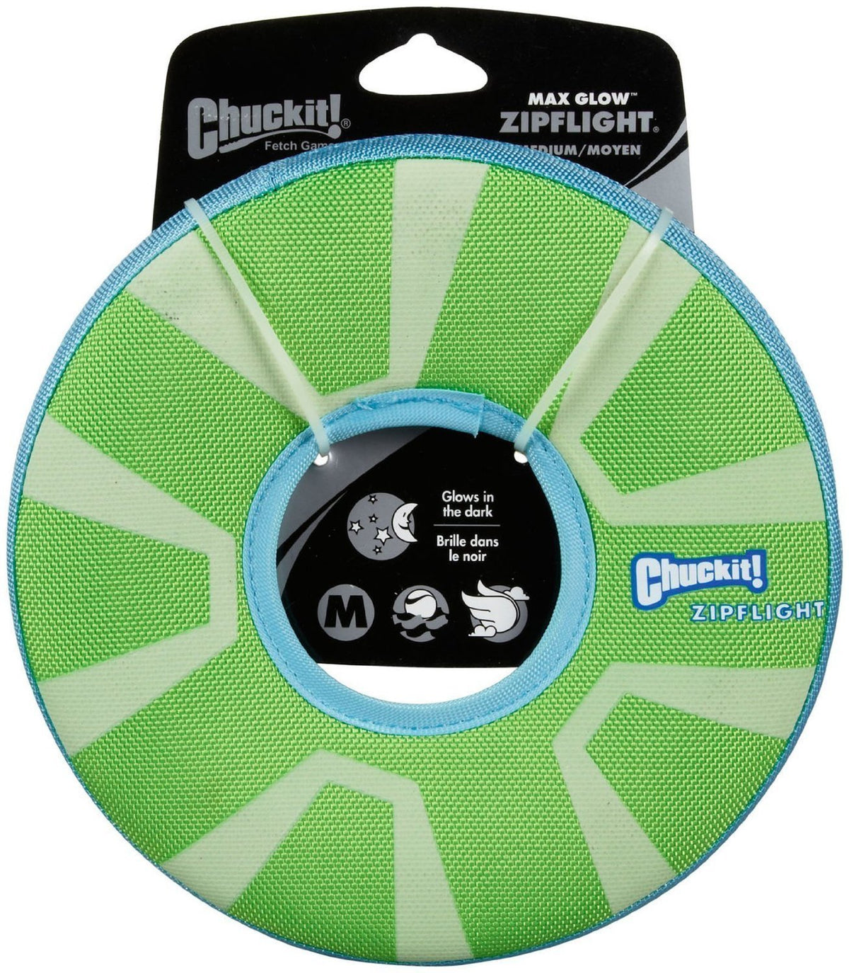 Chuckit! 2 Pack Of Max Glow Zipflight Dog Toys, Medium 8.5-Inch2