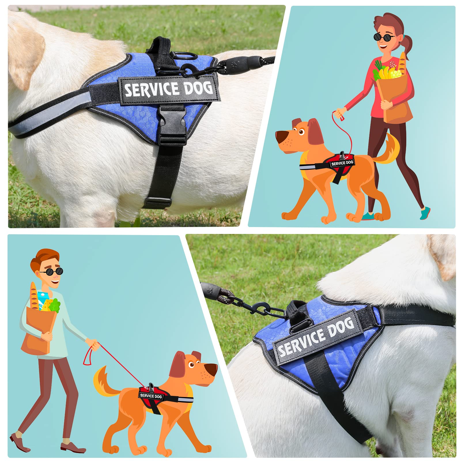 Mumupet Service Dog Harness, No Pull Easy On And Off Pet Vest Harness, 3M Reflective Breathable & Easy Adjust Pet Halters With Nylon Handle - No More Tugging Or Choking For Small Medium Large Dogs