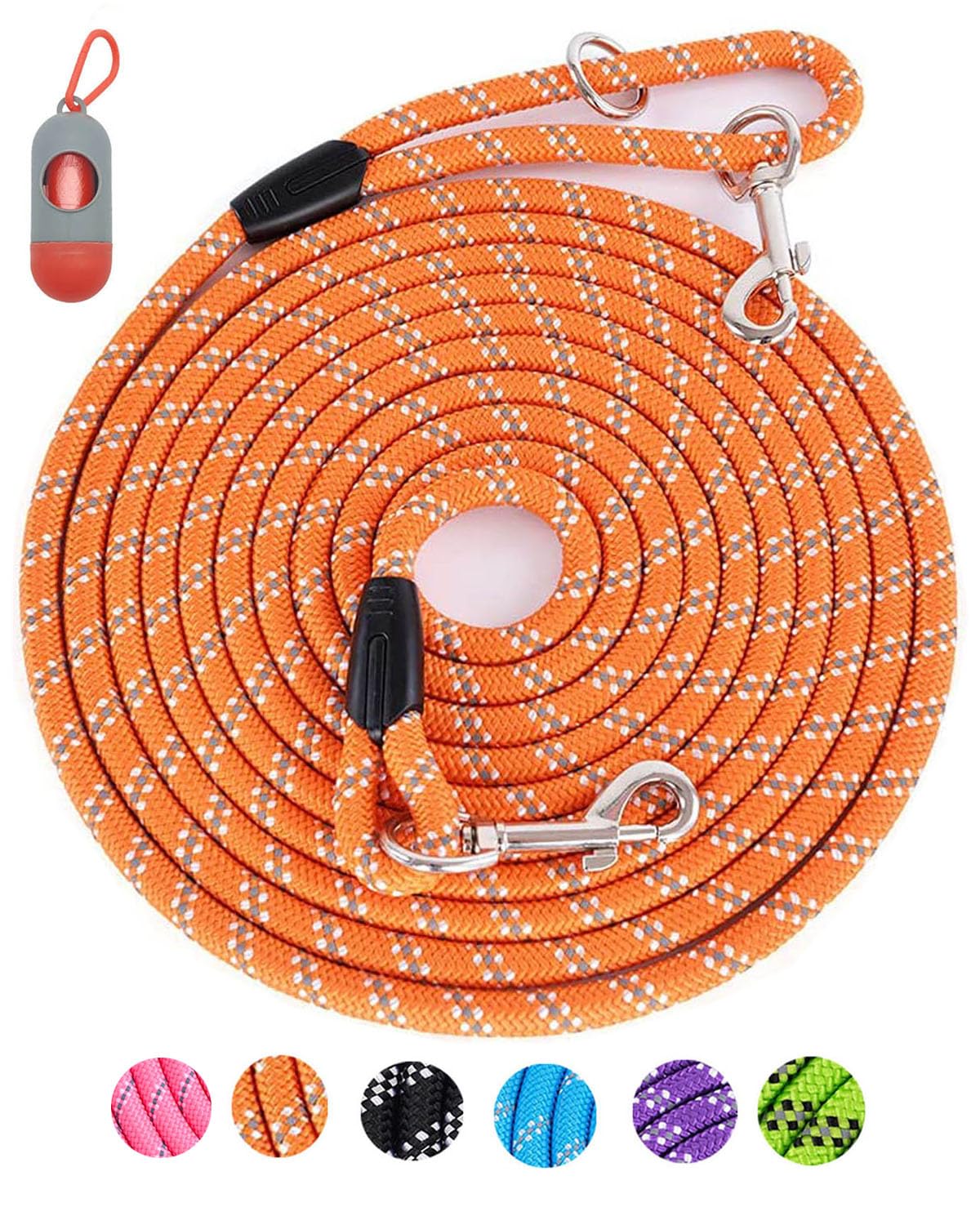 Long Dog Leash For Dog Training 20Ft, Heavy Duty Dog Lead For Large Medium Small Dogs Outside Walking, Playing, Camping, Or Yard,Orange