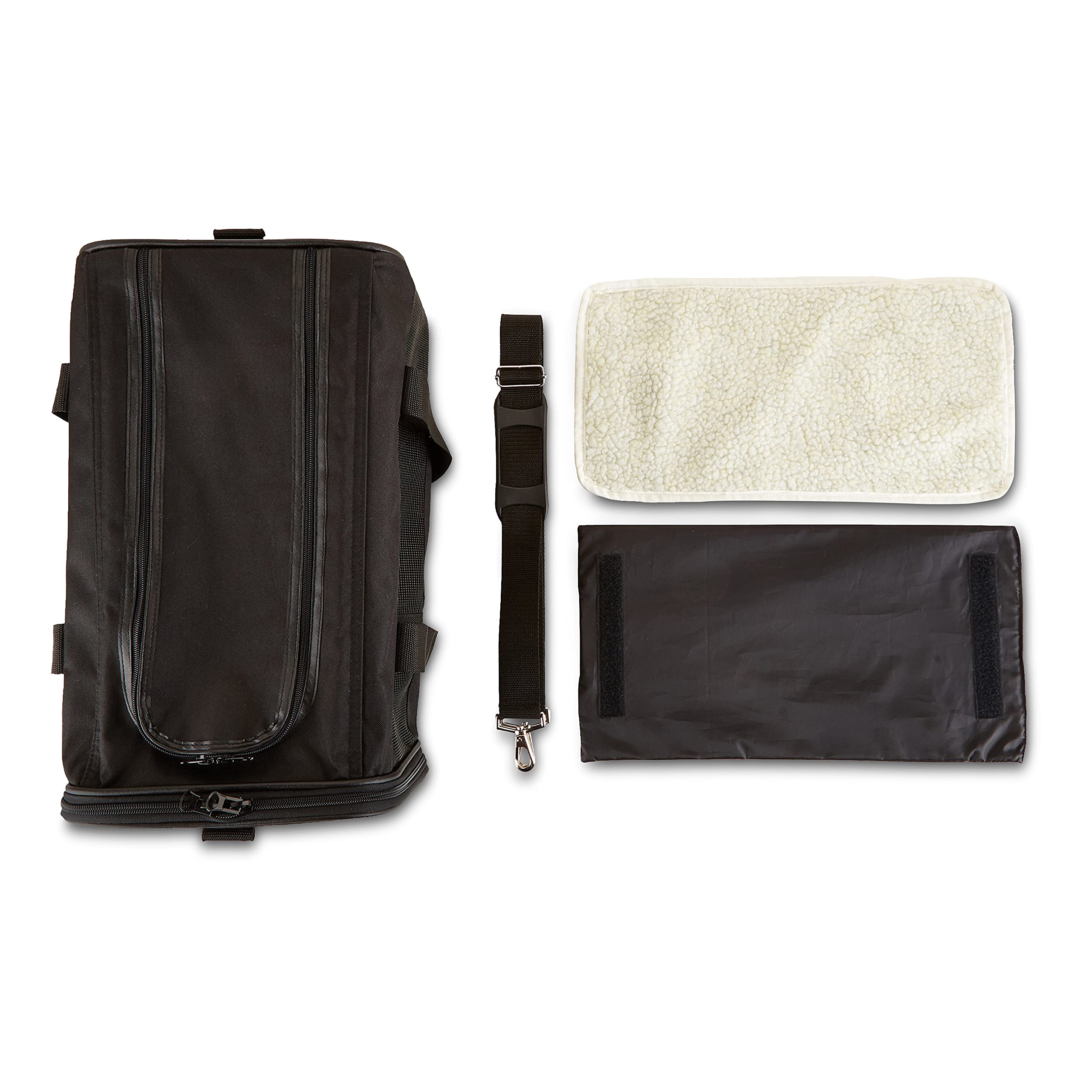 Amazon Basics Soft-Sided Mesh Pet Travel Carrier For Dog, Cat, Up To 16 Pounds, 16.5'' L X 10.6'' W X 11'' H, Black