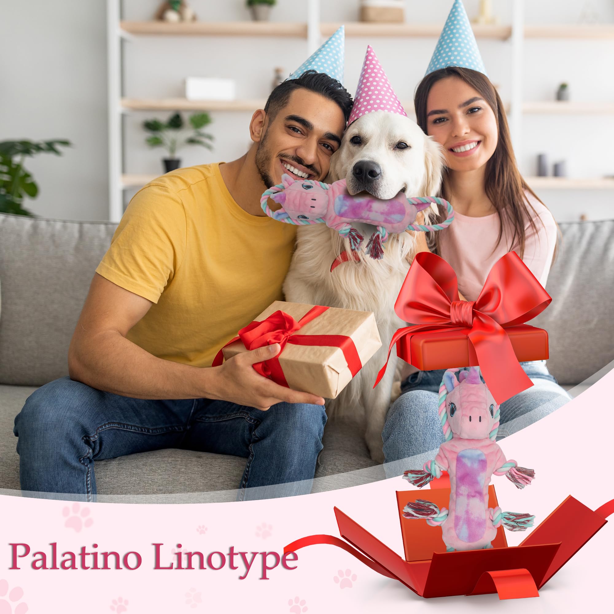 Large Dog Toys for Large Breed, Stuffed Interactive Medium & Small Dog Toys, Squeaky Funny Cute Plush Animals Puppy Toys - Pull