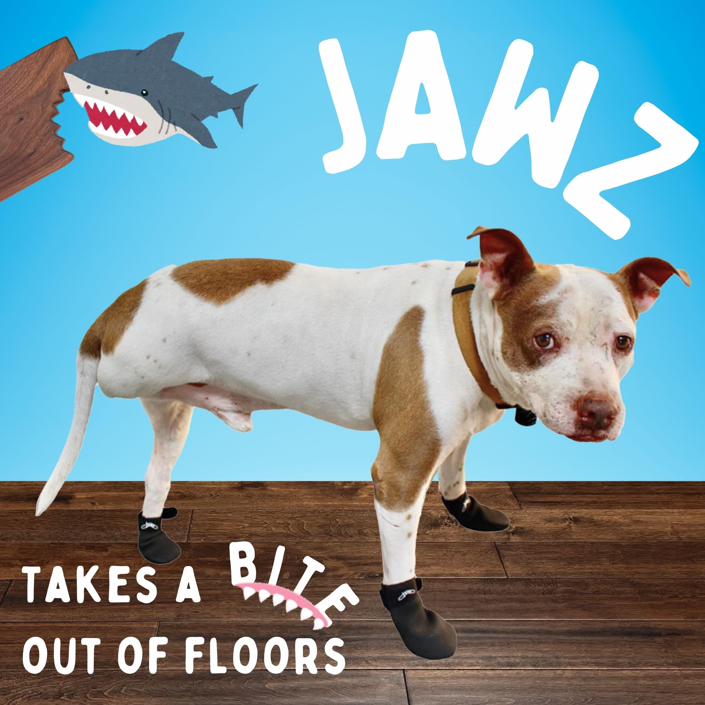 WALKABOUT JAWZ Traction Booties - Anti-Slip Dog & Cat Paw Protectors for Slippery Hardwood Floors, Lick Sores, Senior Pet Grip B