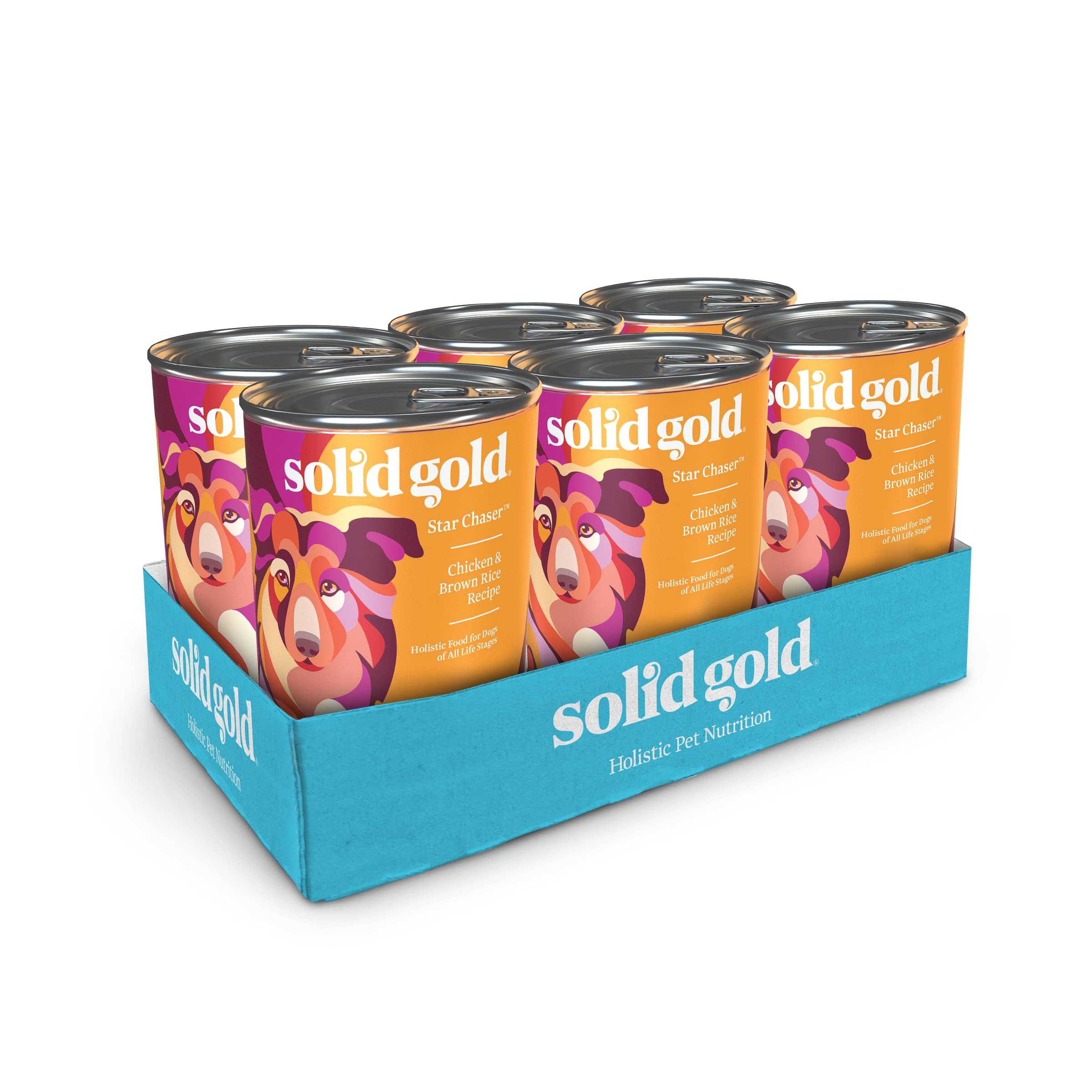 Solid Gold Canned Dog Food for Adult & Senior Dogs - Made with Real Chicken and Whole Grains - Star Chaser High Calorie Wet Dog