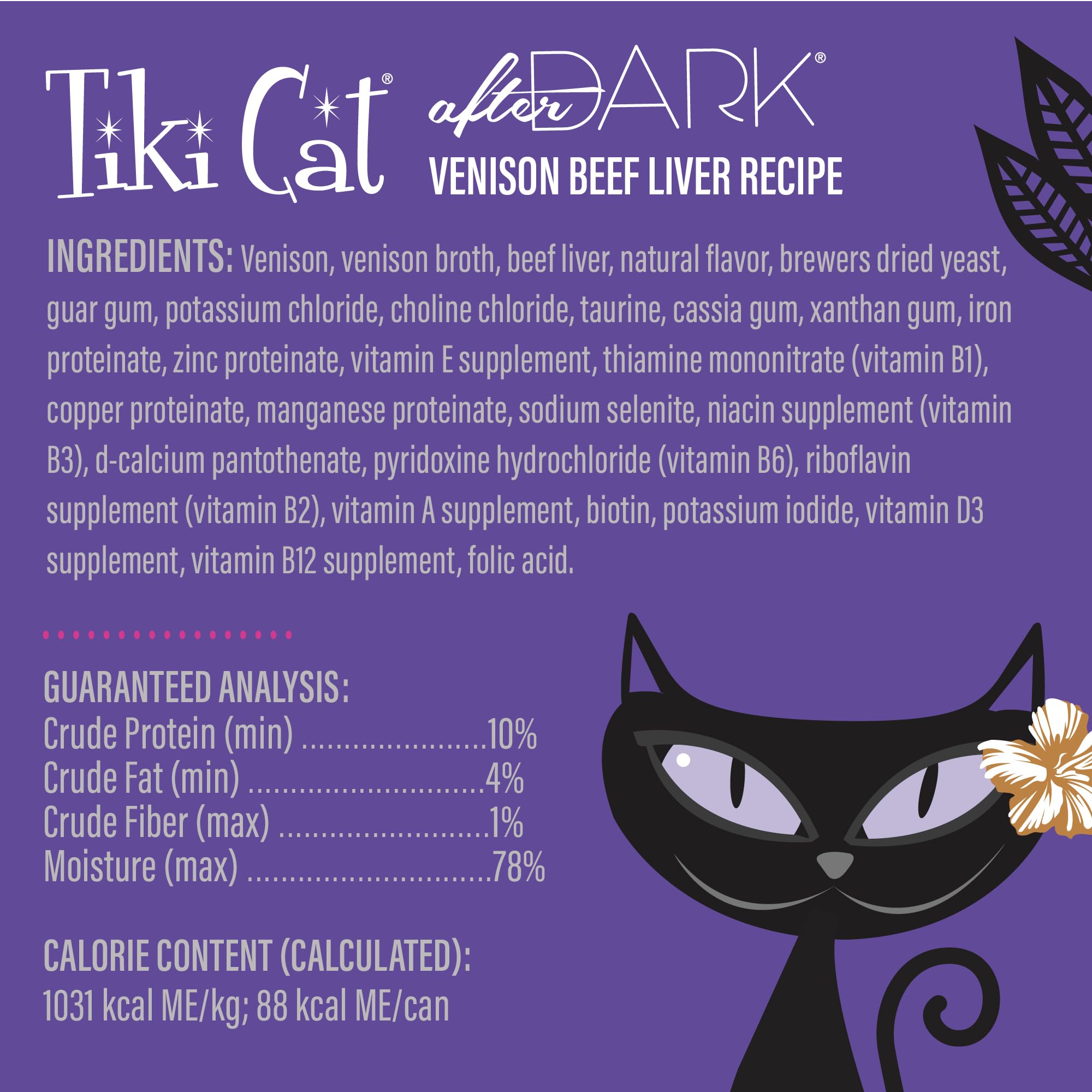 Tiki Cat After Dark P?t? Wet Cat Food, Venison & Beef Liver, 3 oz. cans (12 Count)