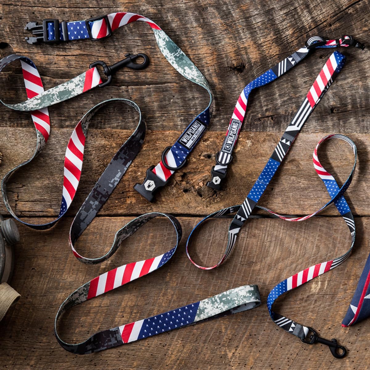 Wolfgang Heavy Duty, Adjustable Dog Collar With Quick Release Nylon Buckle For Walking & Training, Digitaldog Print, Large