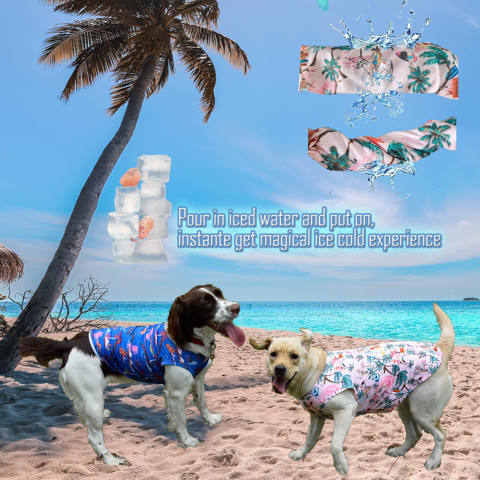 Uadonile Dog Cooling Shirts, Medium Dog Shirtsdog Clothes For Boy Girl Dogs, Dogs Cooling T-Shirts For Pug, Pitbulls, Dog Summer
