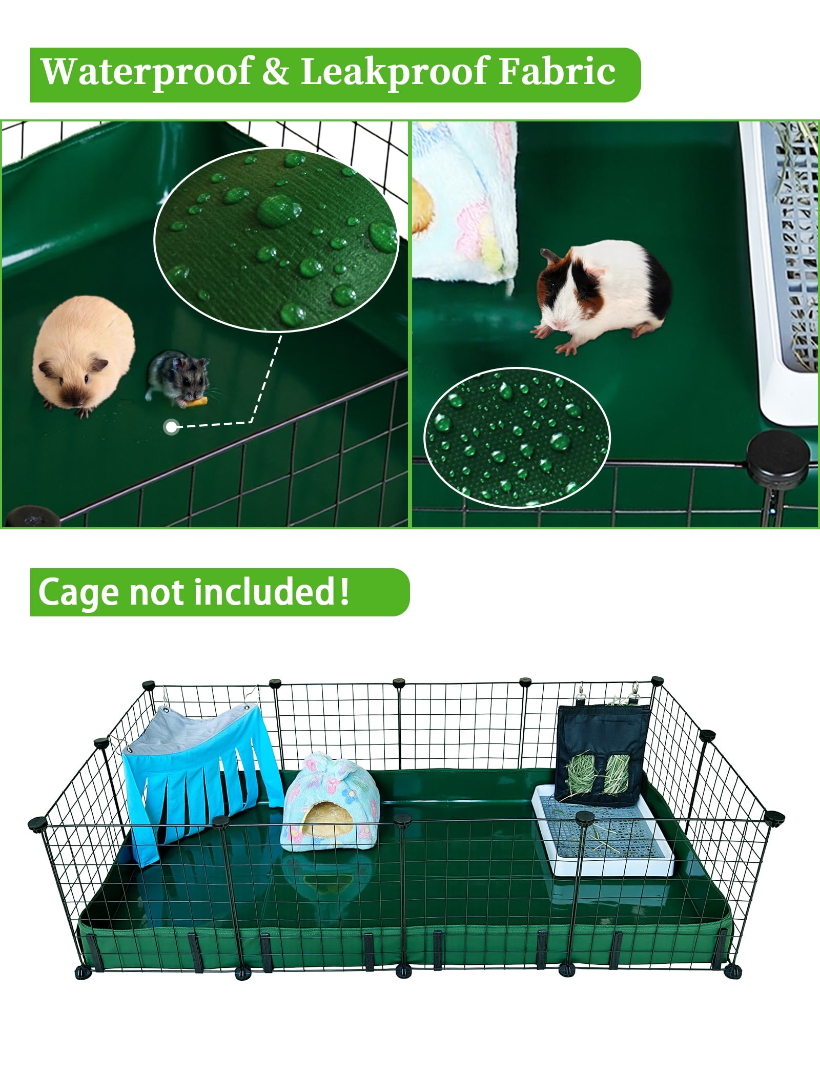 Ginidear Guinea Pig Cage Liner, Waterproof/Leakproof Base For Guinea Pig Cages. Reusable Bottom For Rabbits Hamsters Hedgehogs A