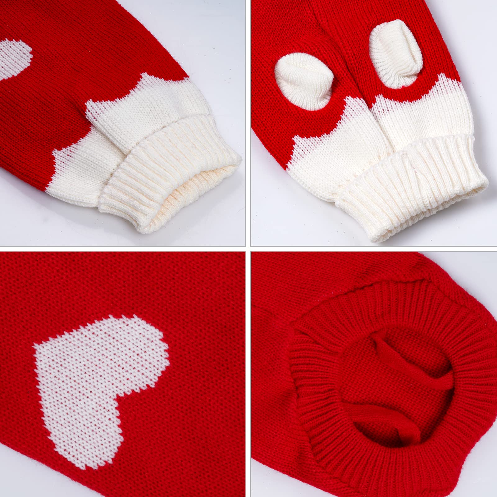 Topbuti Pet Dog Knitted Sweaters Knitwear Turtleneck Pajamas Soft Winter Warm Puppy Valentine Clothing Christmas Clothes Heart Doggie Apparel For Cats Dogs (M)