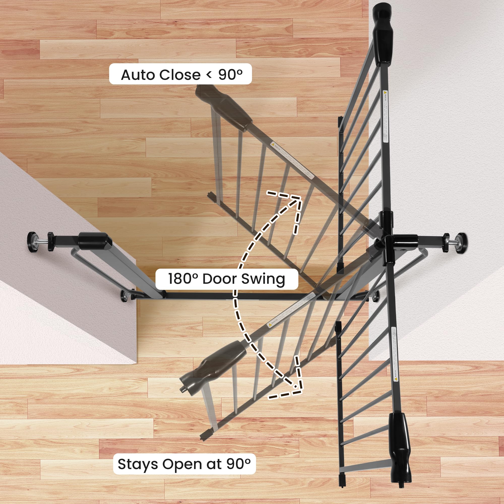 Balancefrom Easy Walk-Thru Safety Gate For Doorways And Stairways With Auto-Close/Hold-Open Features, 36-Inch Tall, Fits 29.1 - 33.8 Inch Openings, Graphite