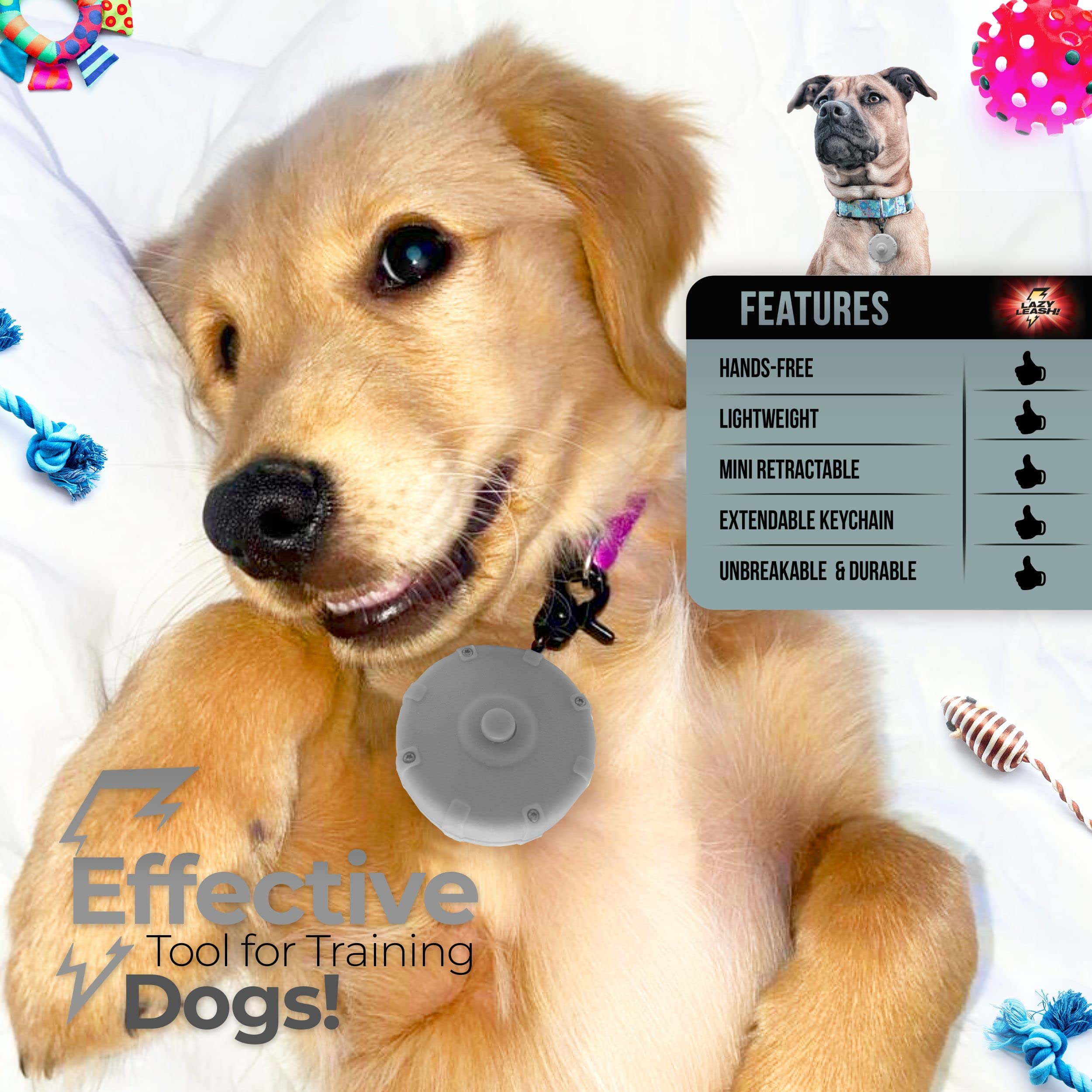 Lightweight Heavy-Duty Safe & Easy Wearable Mini Clip-On Power Leash! Durable Waterproof Adjustable Hands-Free Compact Travel Ke