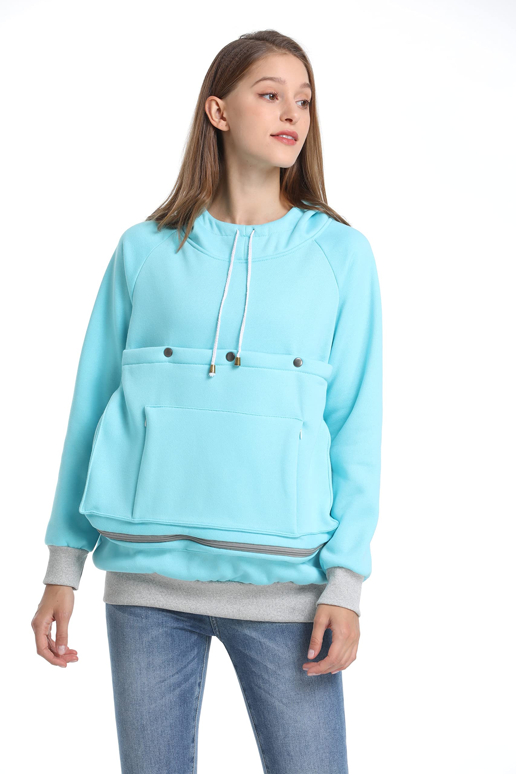 Cat Dog Carrier Hoodie Big Pet Pouch Sweatshirt Puppy Kitten Holder Carrier Pullover Top Kangaroo Unisex Hoodies (Adult, Large,