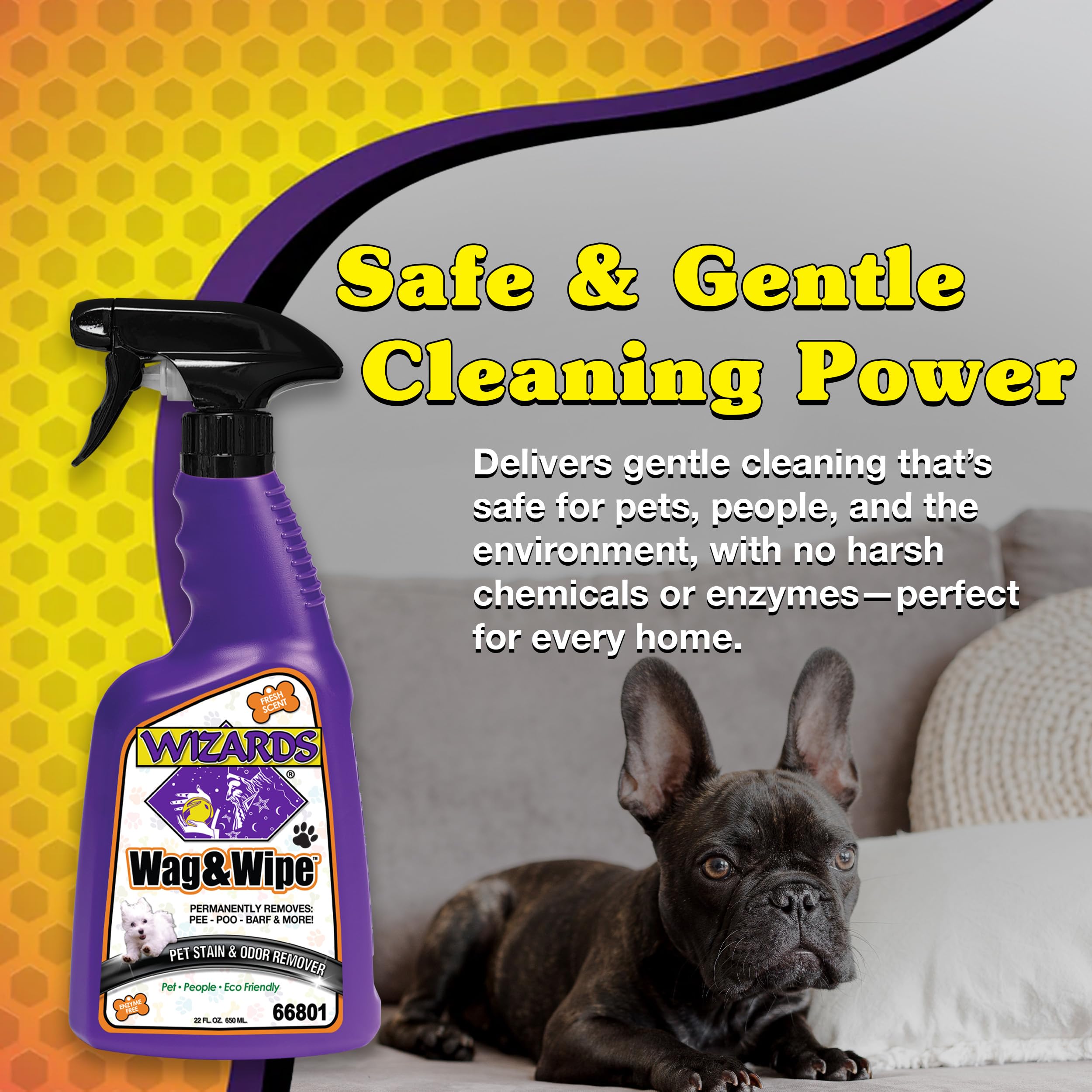 Wag & Wipe Pet Stain Remover - Easy To Use Pet Cleaner - Effectively Removes Floor Stain - No Enzyme Stain Remover - Cat And Dog Cleaning Products - 24 Oz