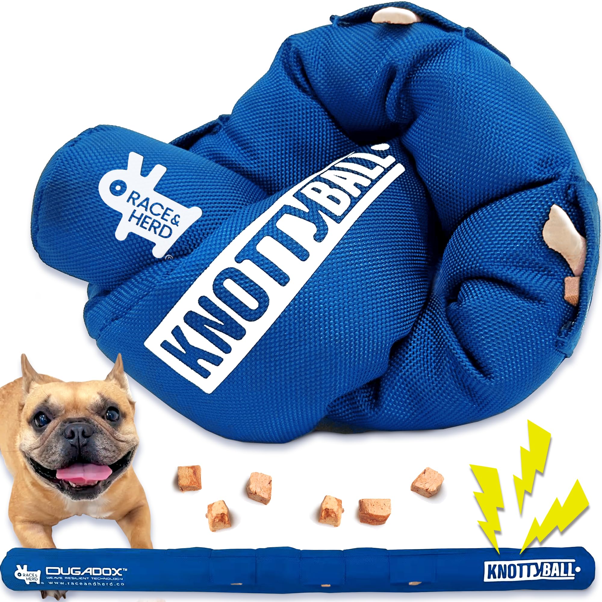 Race&Herd | Knottyball Dog Toys Interactive | Snuffle Ball | Sniffle Ball And Puzzle Toy For Any Size Dogs | Encourage Natural F