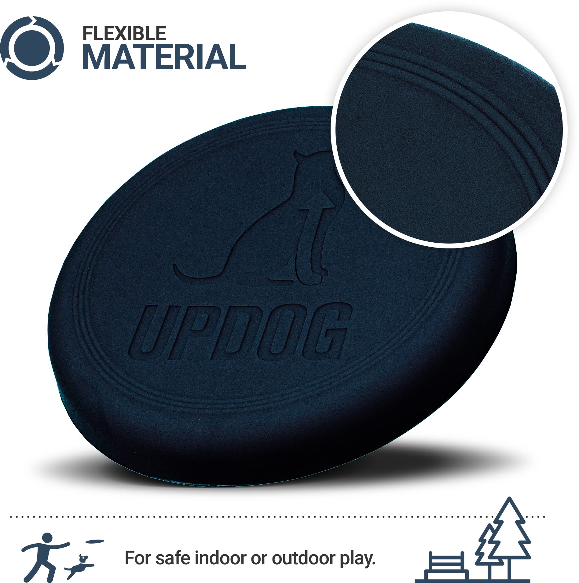 Updog Products 6-Inch Dog Frisbee Small, Lightweight And Durable Frisbee For Dogs Made In Usa Bright Colored Frisbee Dog Toy (Blue Dark)