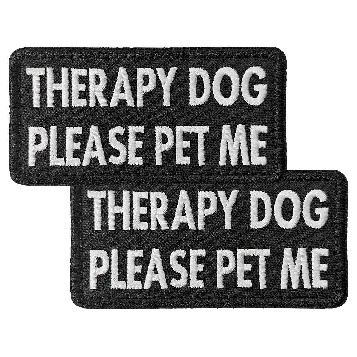 TACVEL 2 Pieces Therapy Dog Please Pet Me Dog Patches, Service Dog Patches with Hook Backing for Service Animal Vests, Harnesses