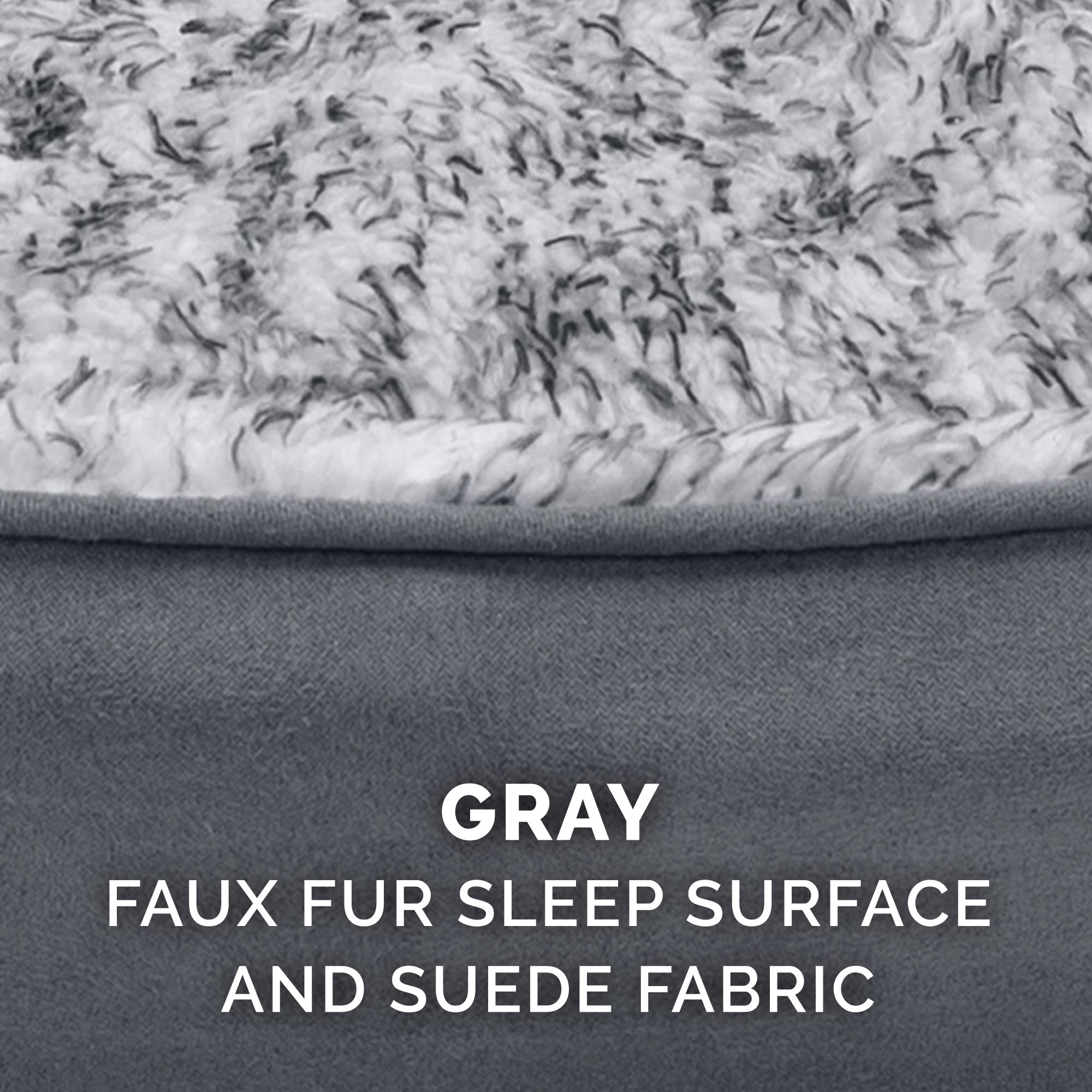 Furhaven Dog Bed For Small Dogs W/ Removable Washable Cover & Pillow Cushion Insert, For Dogs Up To 12 Lbs - Two-Tone Faux Fur &