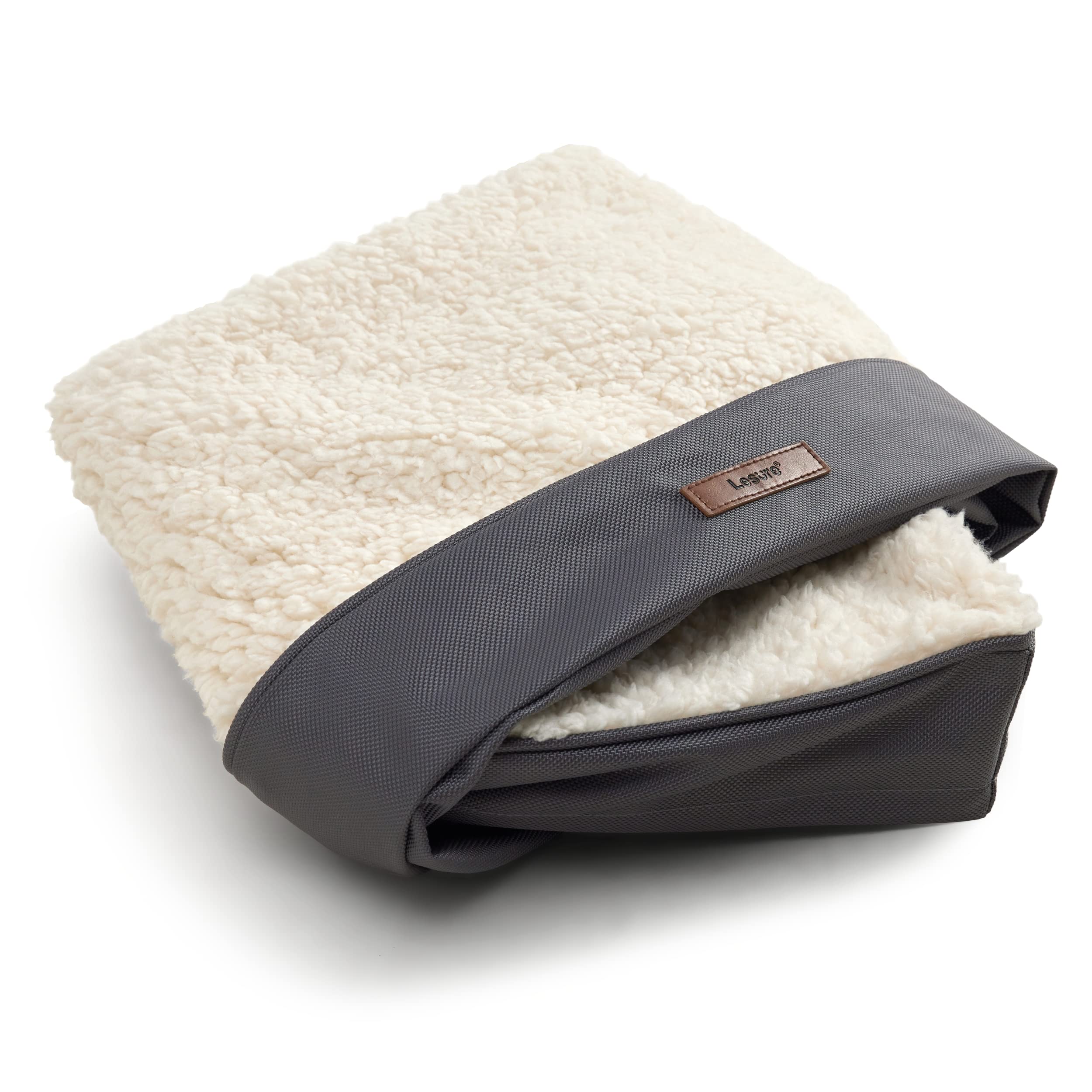 Lesure Dog Bed Cover Extra Large Washable Replacement Cover For Orthopedic Pet Mat 44X32X3 Inches, Grey