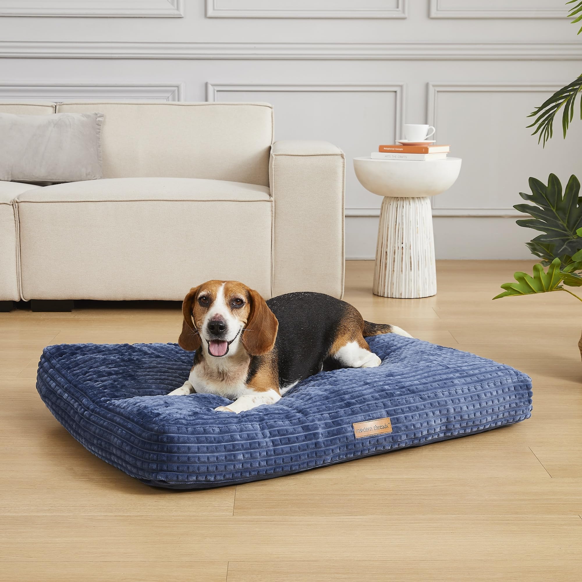 Modern Threads Orthopedic Memory Foam Pillow for Large Dogs, Blue, 36"x27"x4", Supportive Filling, Stylish Design, Model 5PWFLPLB1-BLU-MT