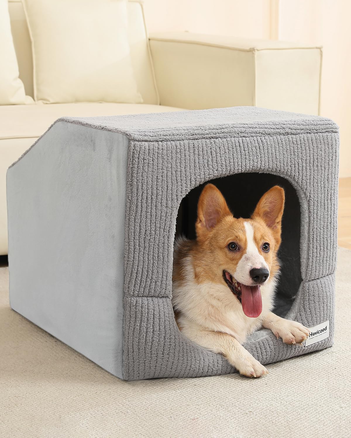 Hovicaed Indoor Dog House for Extra Large Medium Small Sized Dogs - Washable Removable Cushion and Cover Pet Orthopedic Dog Bed,