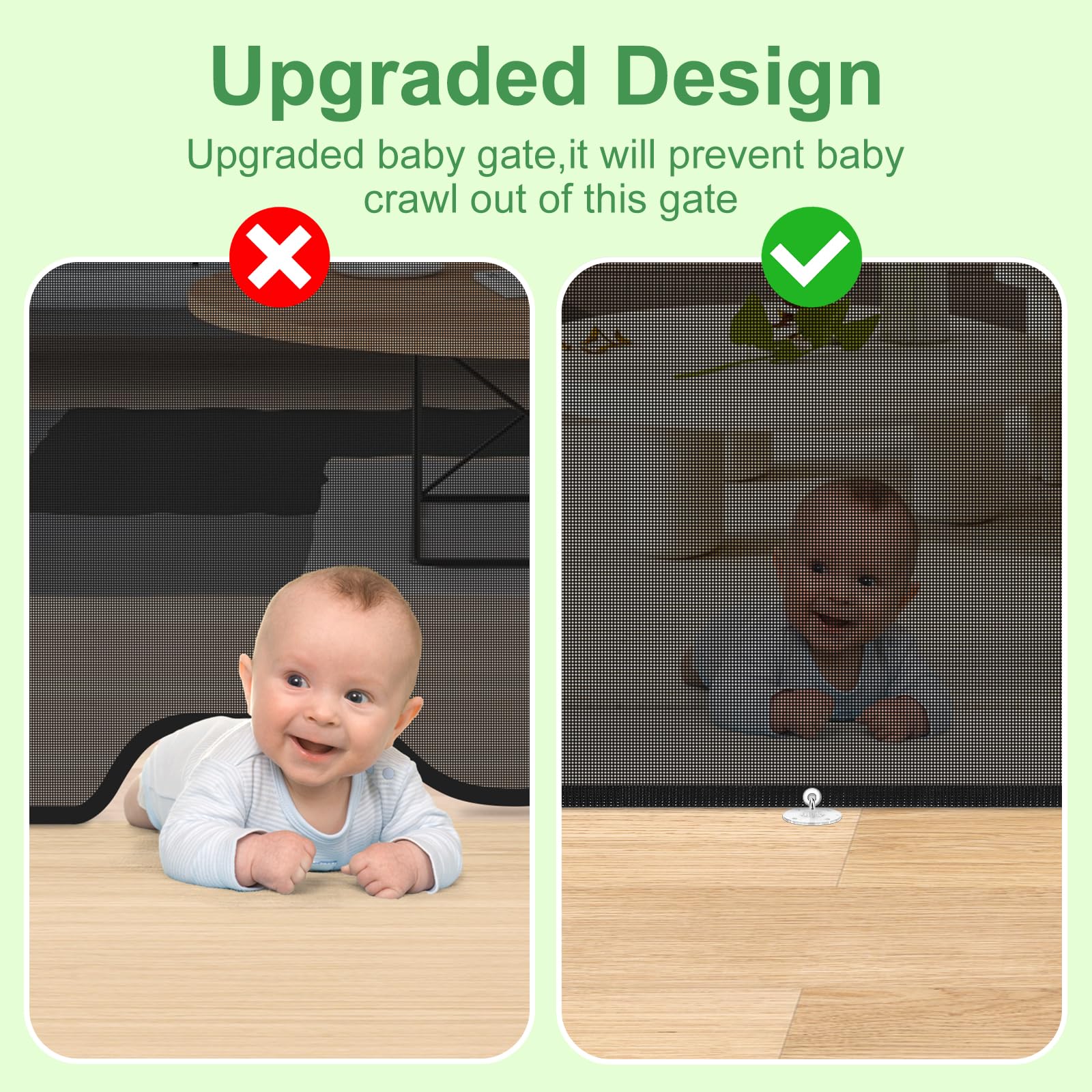 Retractable Baby Gate, Extra Wide Safety Kids Or Pets Gate, 33?Tall, Extends To 55?Wide, Mesh Safety Dog Gate For Stairs, Indoor, Outdoor, Doorways, Hallways(33?55? Black)