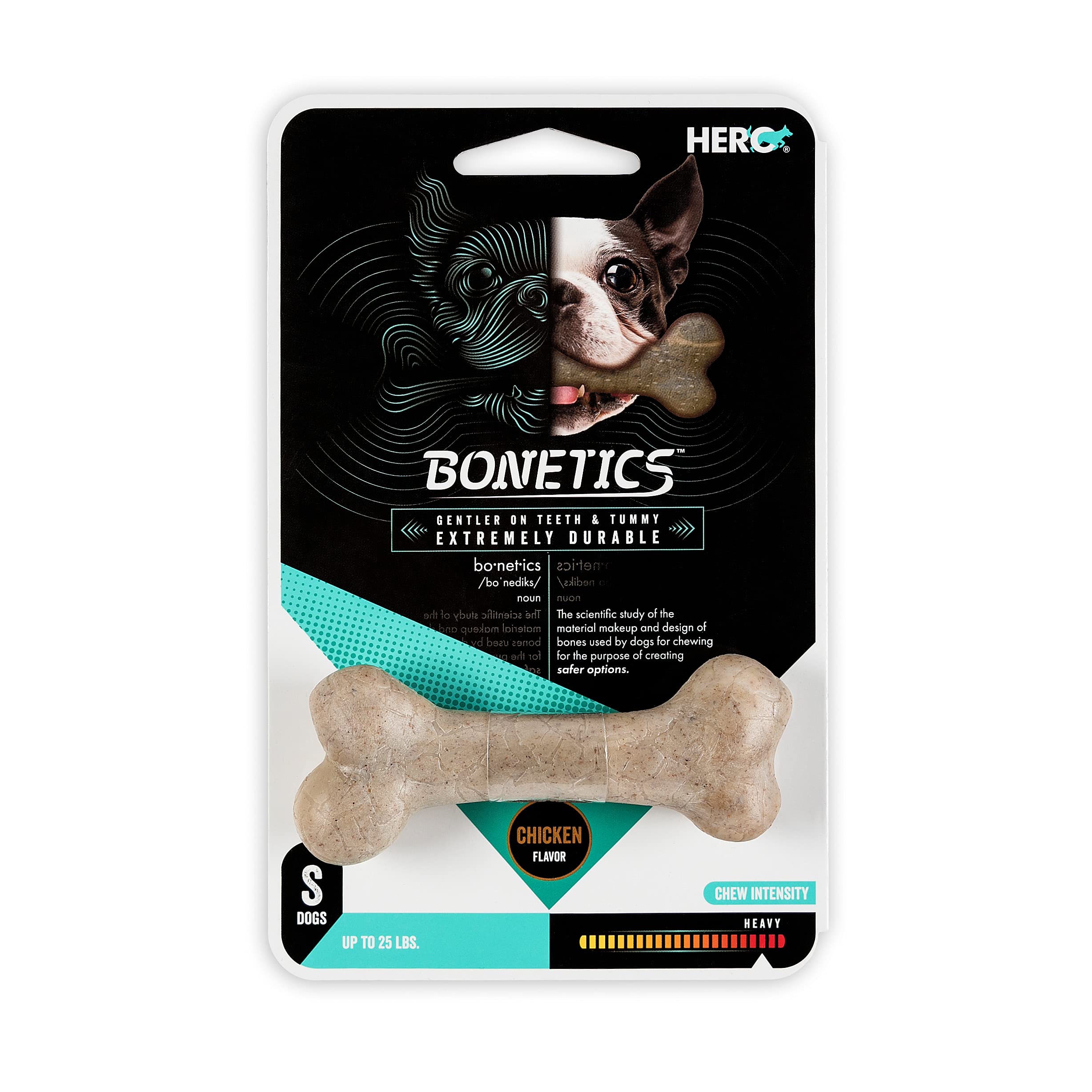 Hero | Bonetics Femur Bone | Dog Bones | Puppy Bones | Designed For Small Dogs Up To 25 Lbs (Chicken Flavor)
