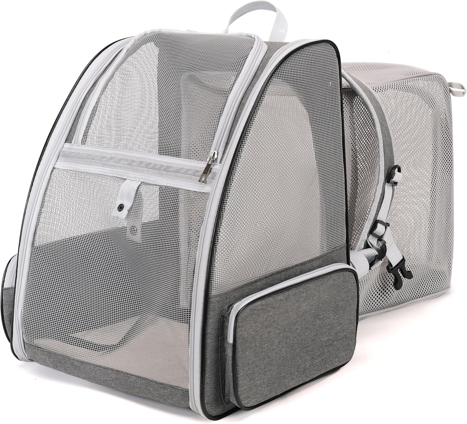 Cawypety Cat Backpack Carrier, Breathable Cat Carrier Pet Backpack For Kitty Small Dog Up To 15Lbs, Transparent & Foldable Pet C