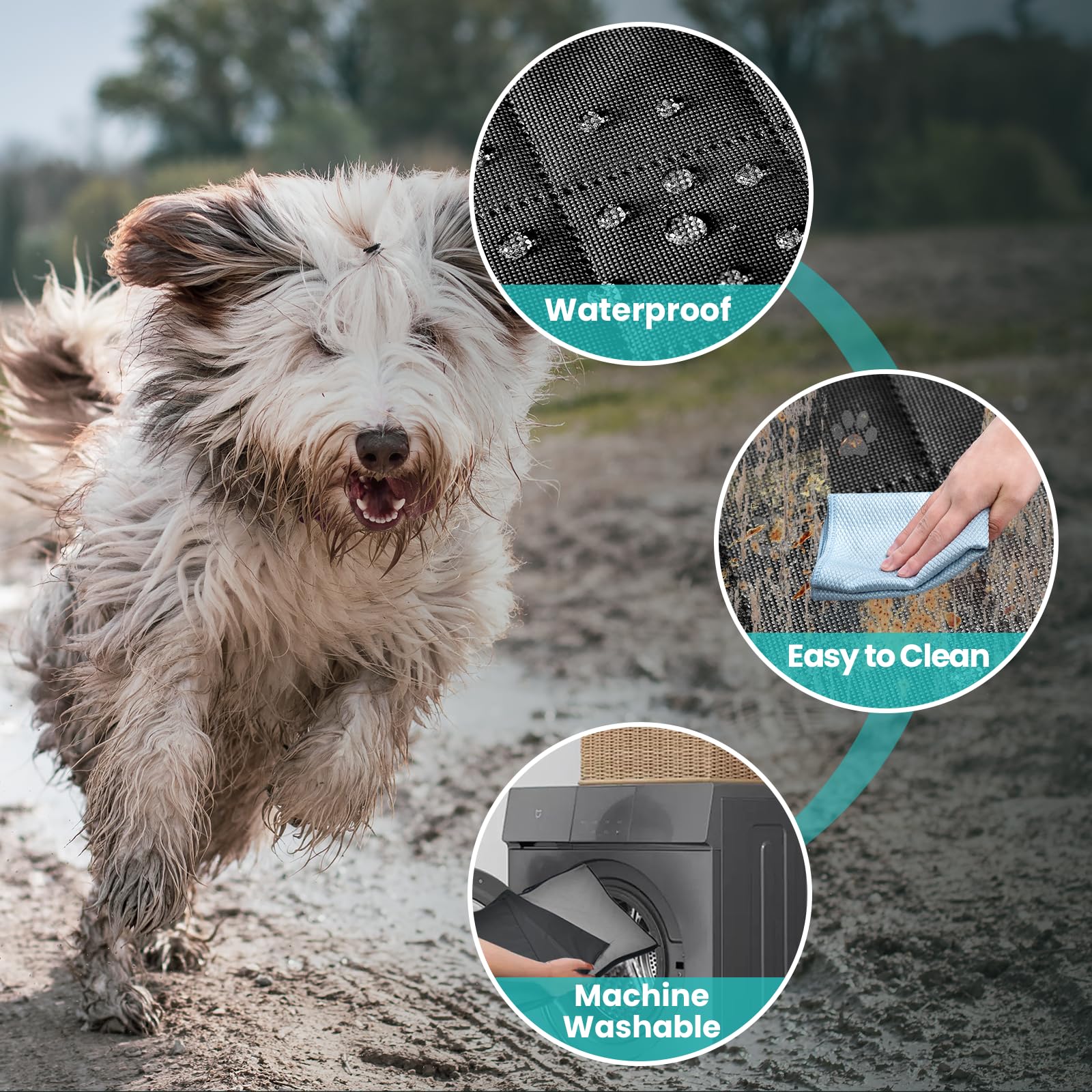 Easyego Back Seat Extender for Dogs-Large Space, Sturdy Seat Cover Hard Bottom with Storage, Washable Dog Hammock for Car, SUV,
