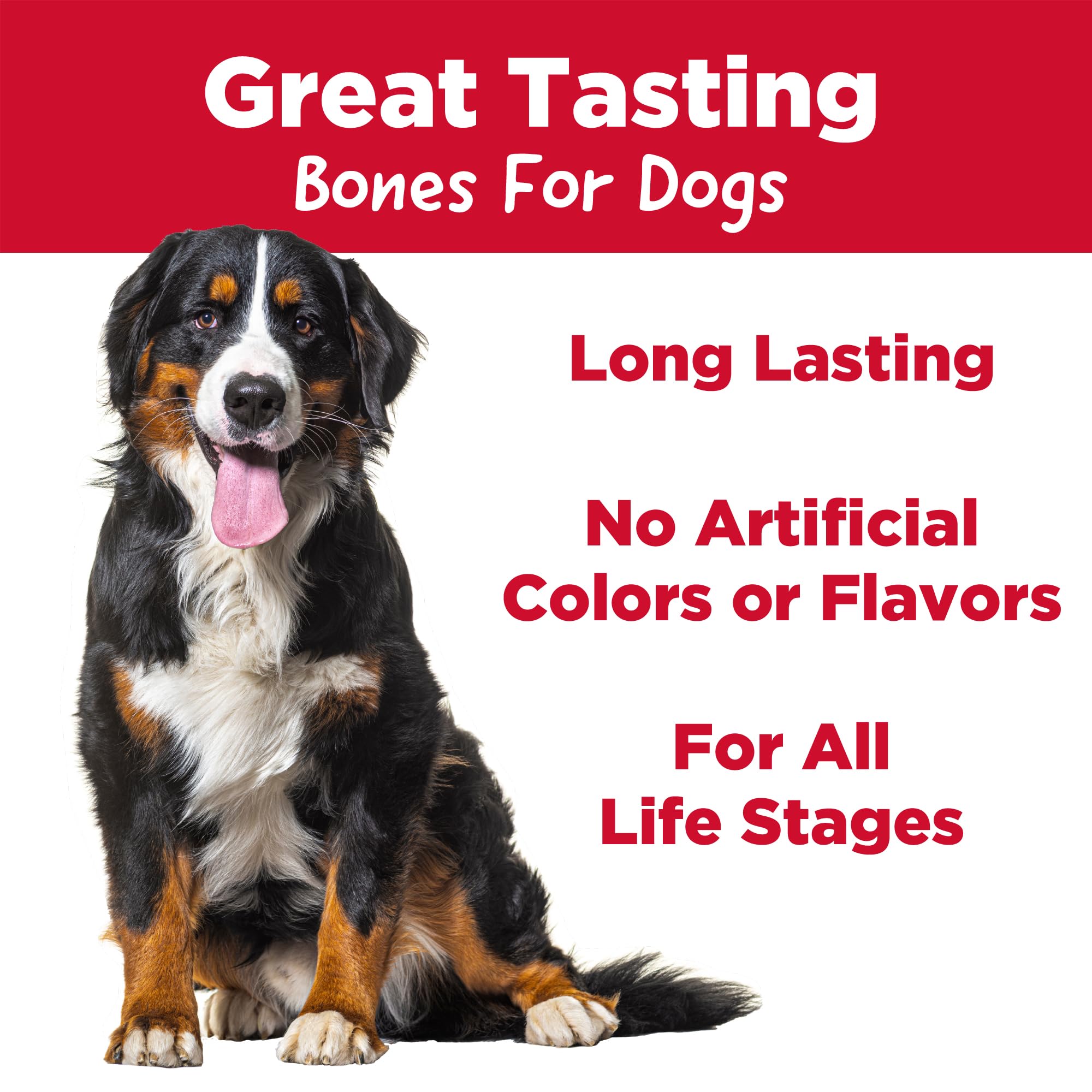 Country Kitchen Stuffed Shin Bone Peanut Butter Flavor Dog Treat, 100% Natural, Long Lasting, 2 Small Bones, 3-4 Inches