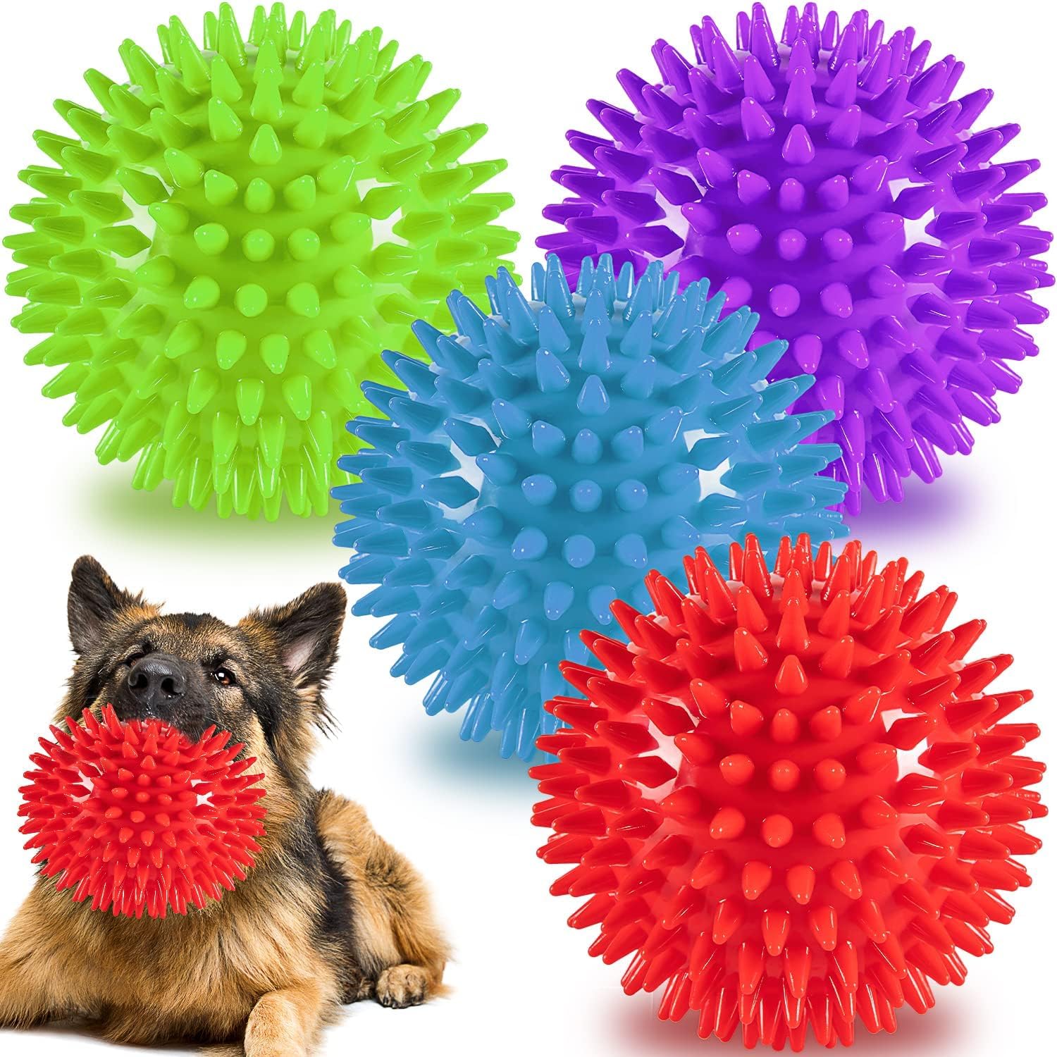 Nitzu Pets Dog Balls Toys For Medium Large Dogs 1 Pc Indestructible Dog Toys For Aggressive Chewers Spike Dog Balls For Clean Te
