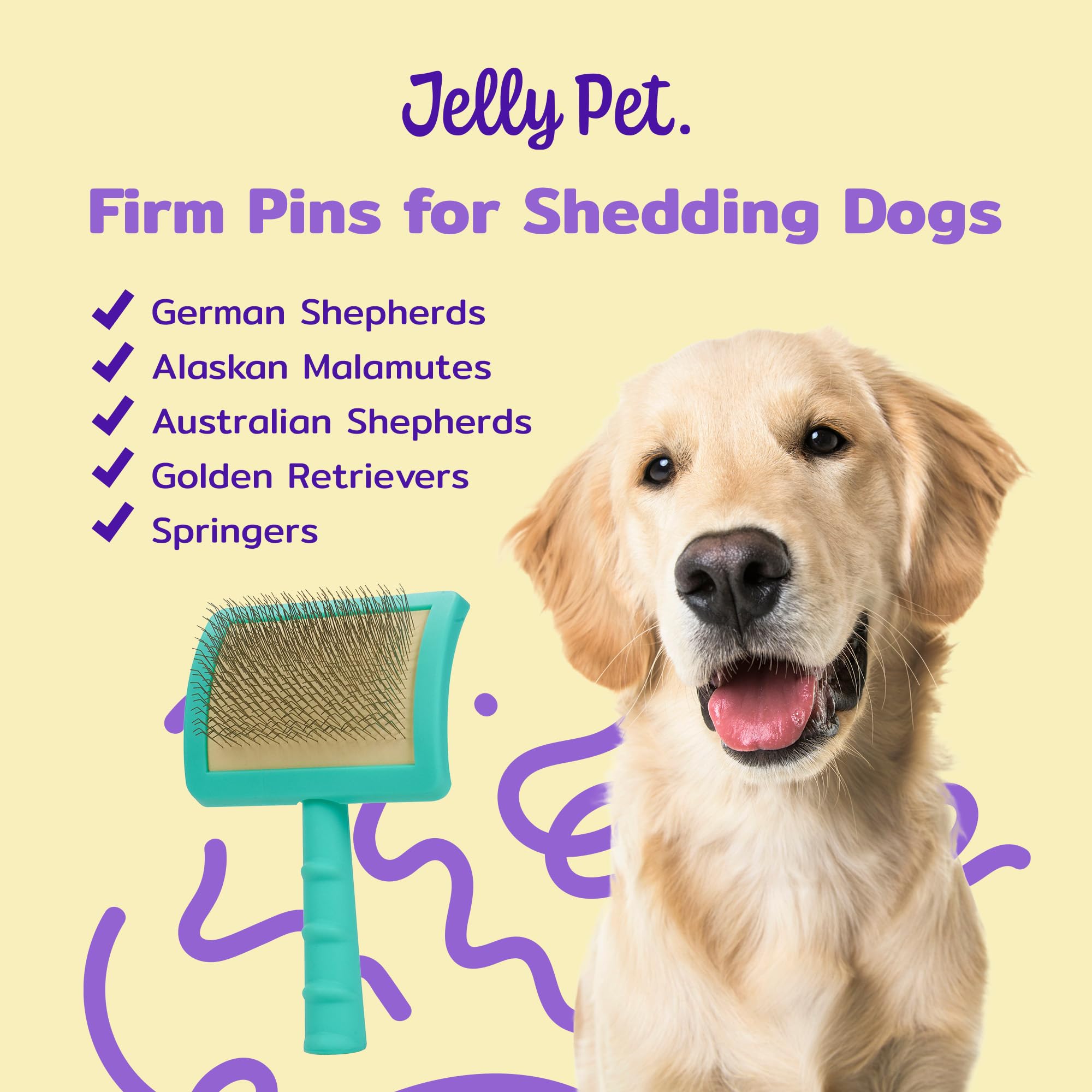 Jelly Pet Universal Slicker Brush For Dogs, Dog Grooming Brush, Remove Tangles And Dead Undercoat, Tuffer Than Tangles, Maltese