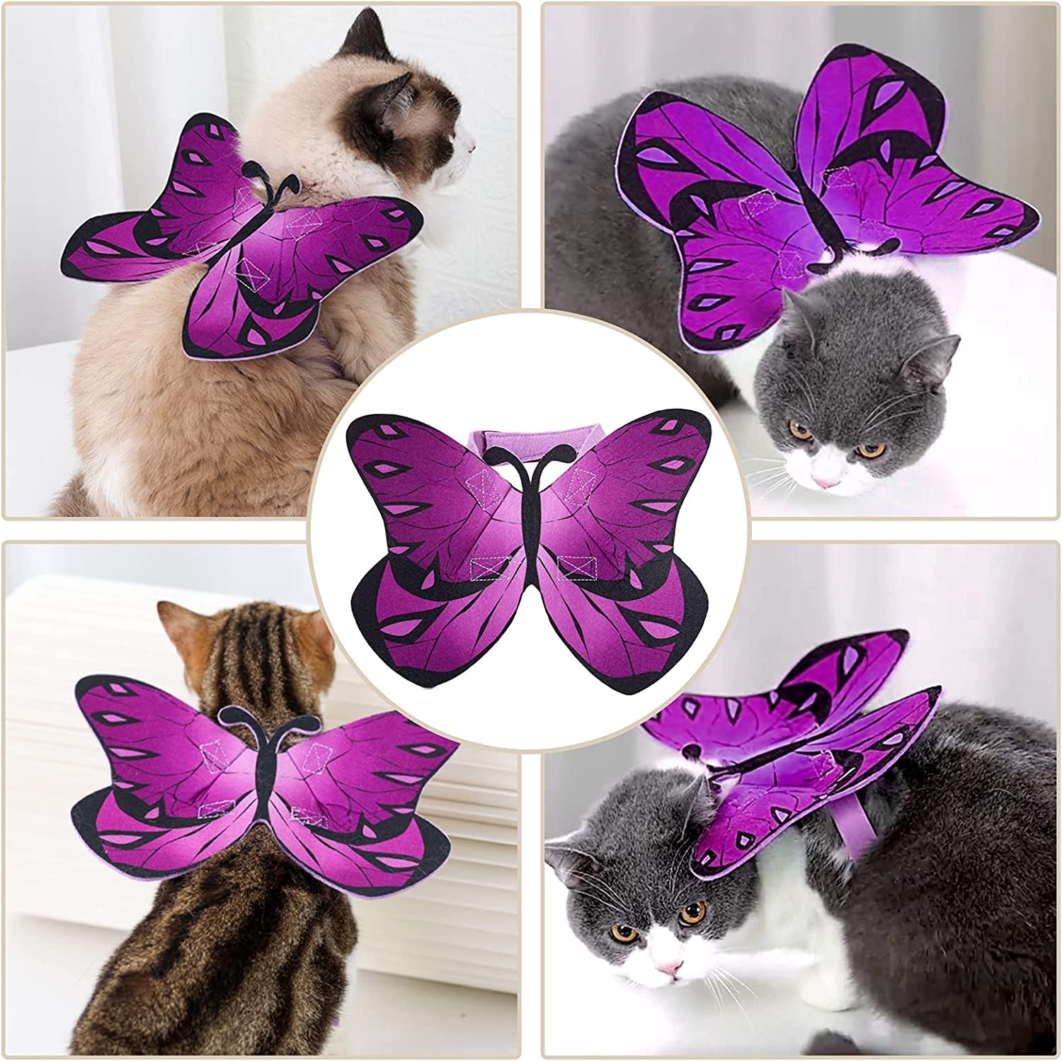 Cat Butterfly Costume Halloween Wings For Small Dogs And Cats, Puppy Cat Apparel Clothes For Halloween Party Decoration