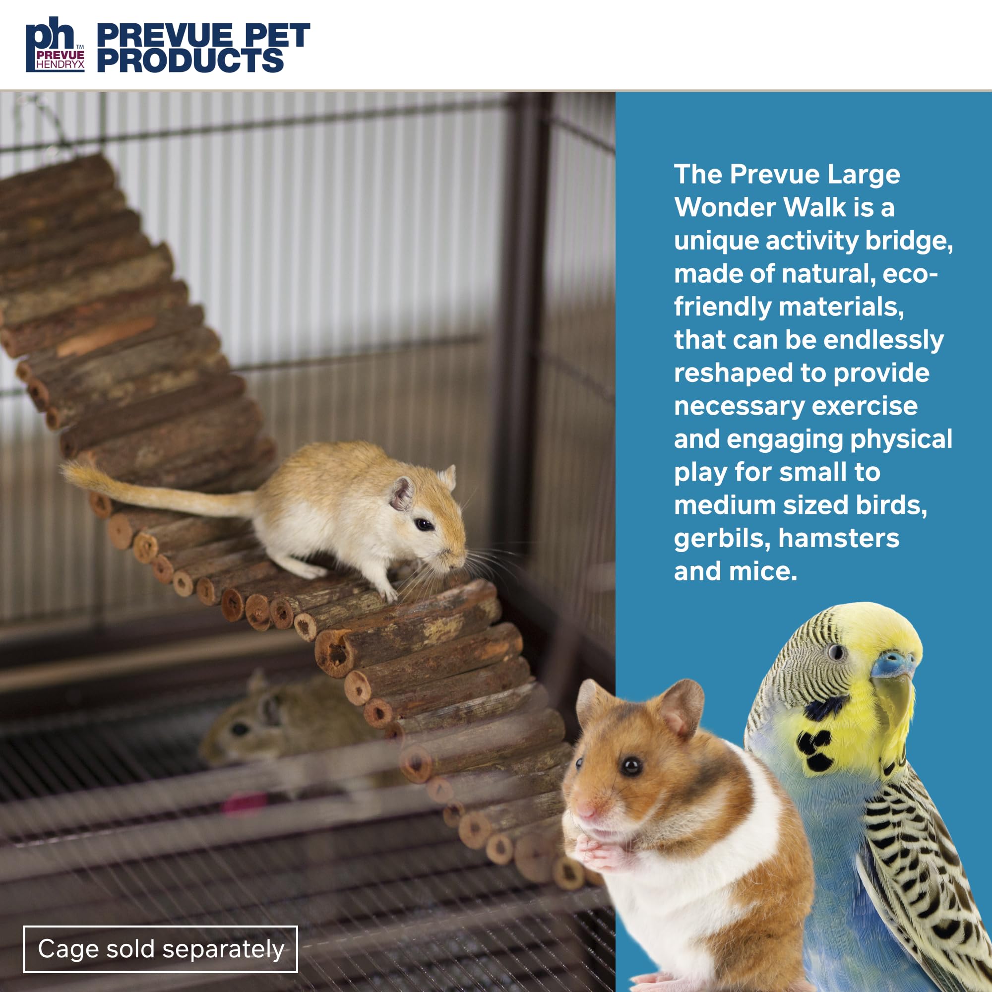 Prevue Pet Toy NAT Wonder Walk Bird Ladder, Large (62809),Brown