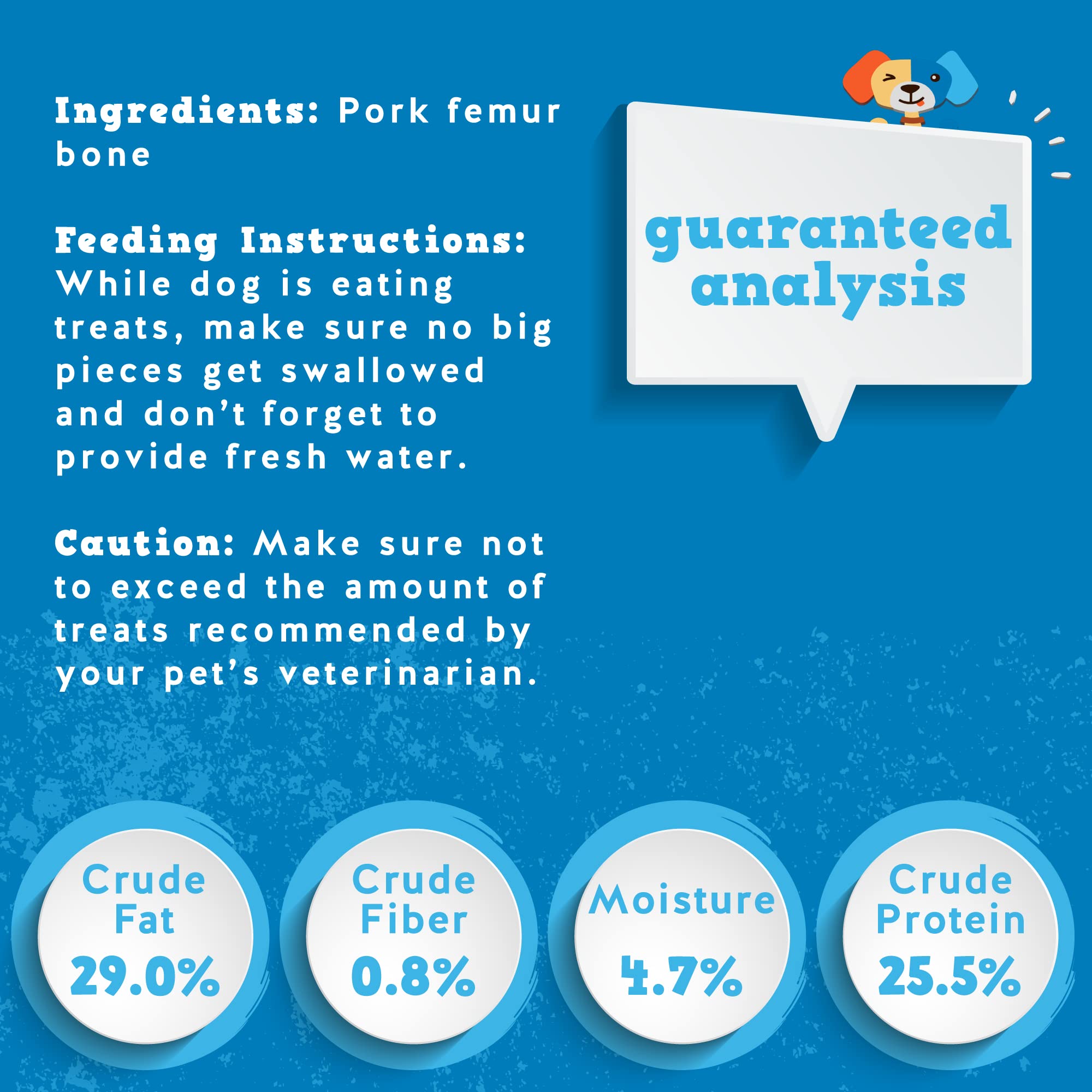 Jack&Pup 8 Pork Femur Bones for Dogs, Big Bones for Large Dogs, Gourmet Ham Beef Bones for Agressive Chewers, 4 Pack