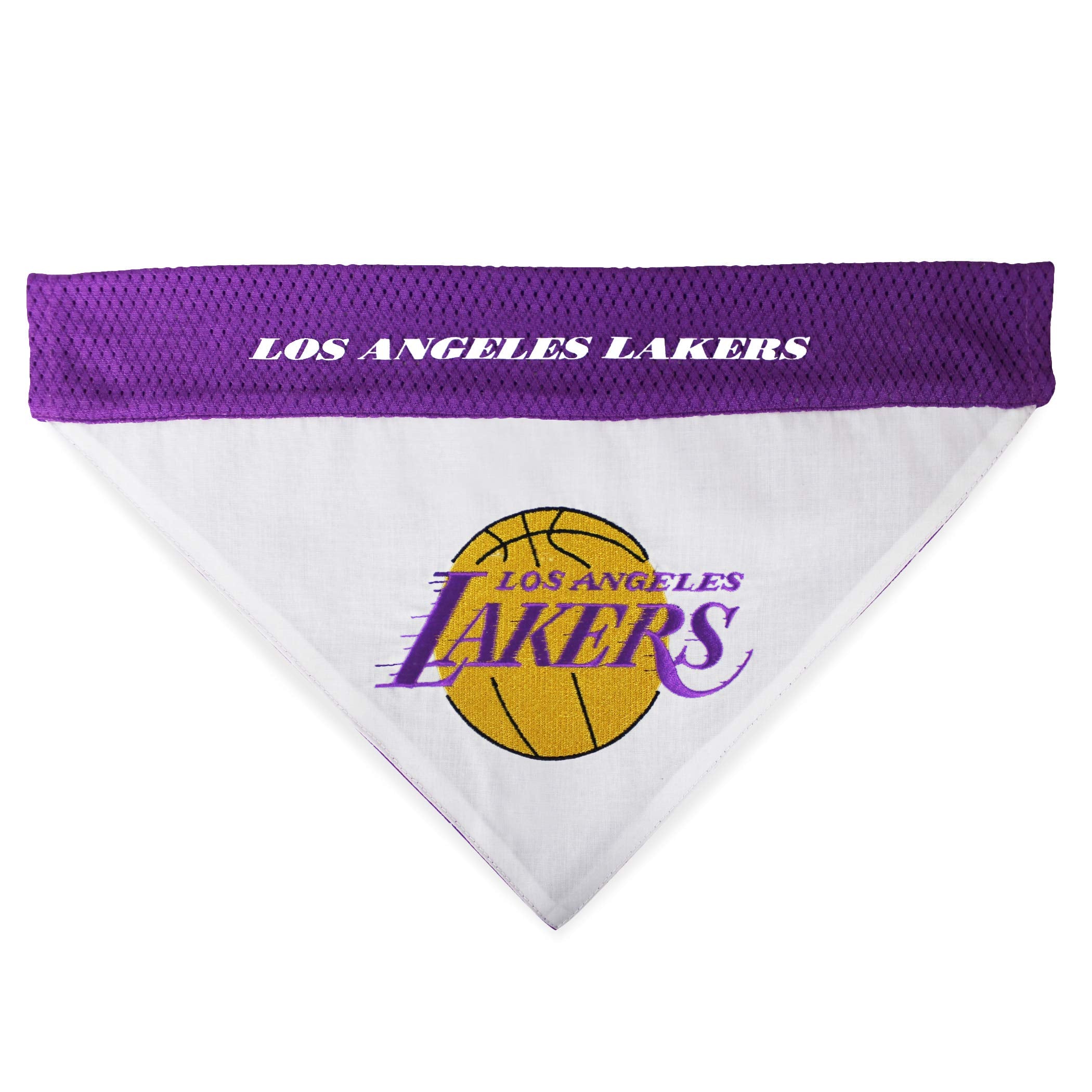 Pets First Nba Dog Bandana - Los Angeles Lakers Reversible Pet Bandana. 2 Sided Home & Away Sports Bandana With A Premium Embroidery Team Logo, Small/Medium