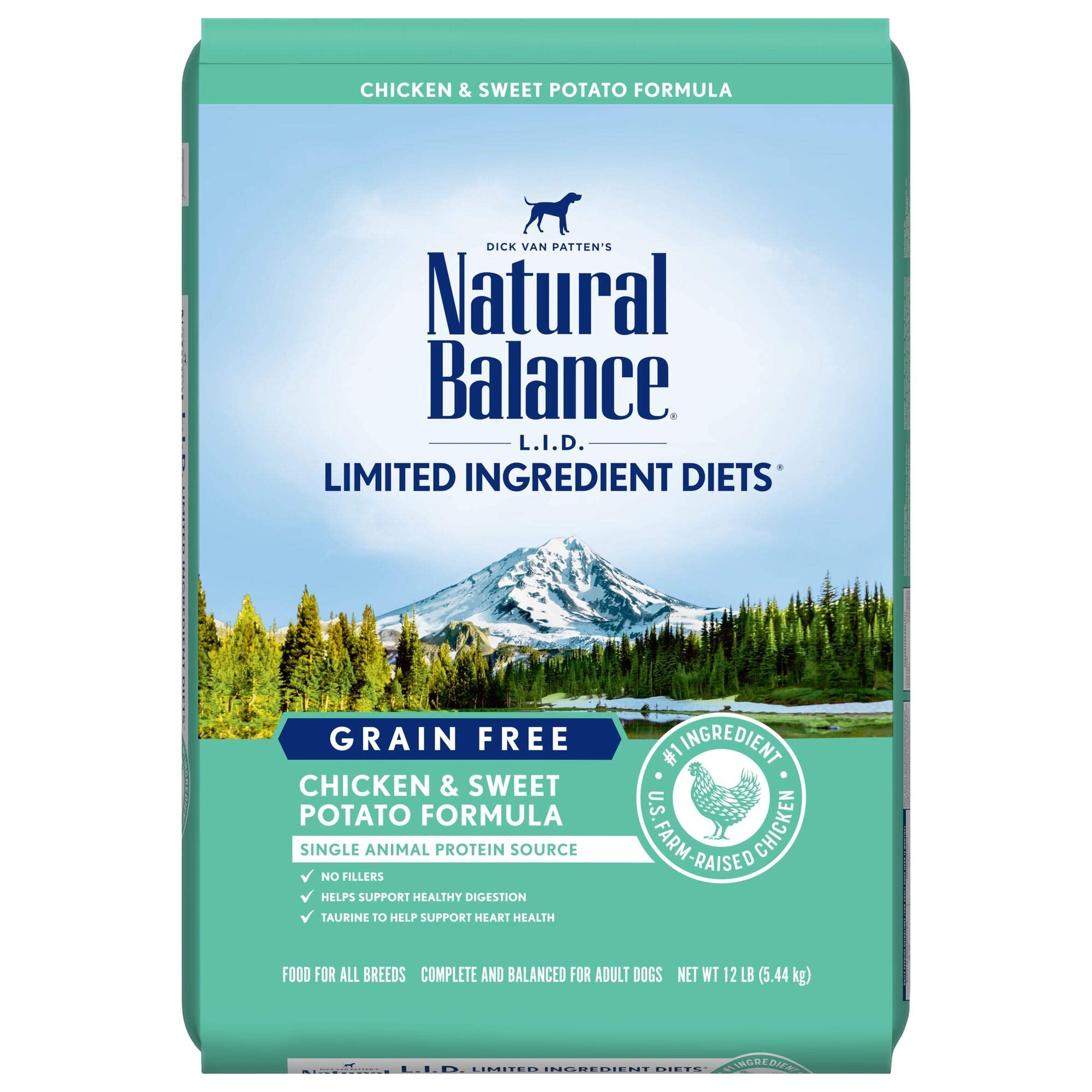 Natural Balance Limited Ingredient Adult Grain Free-Dry Dog Food, Chicken & Sweet Potato Recipe, 12 Pound (Pack of 1)