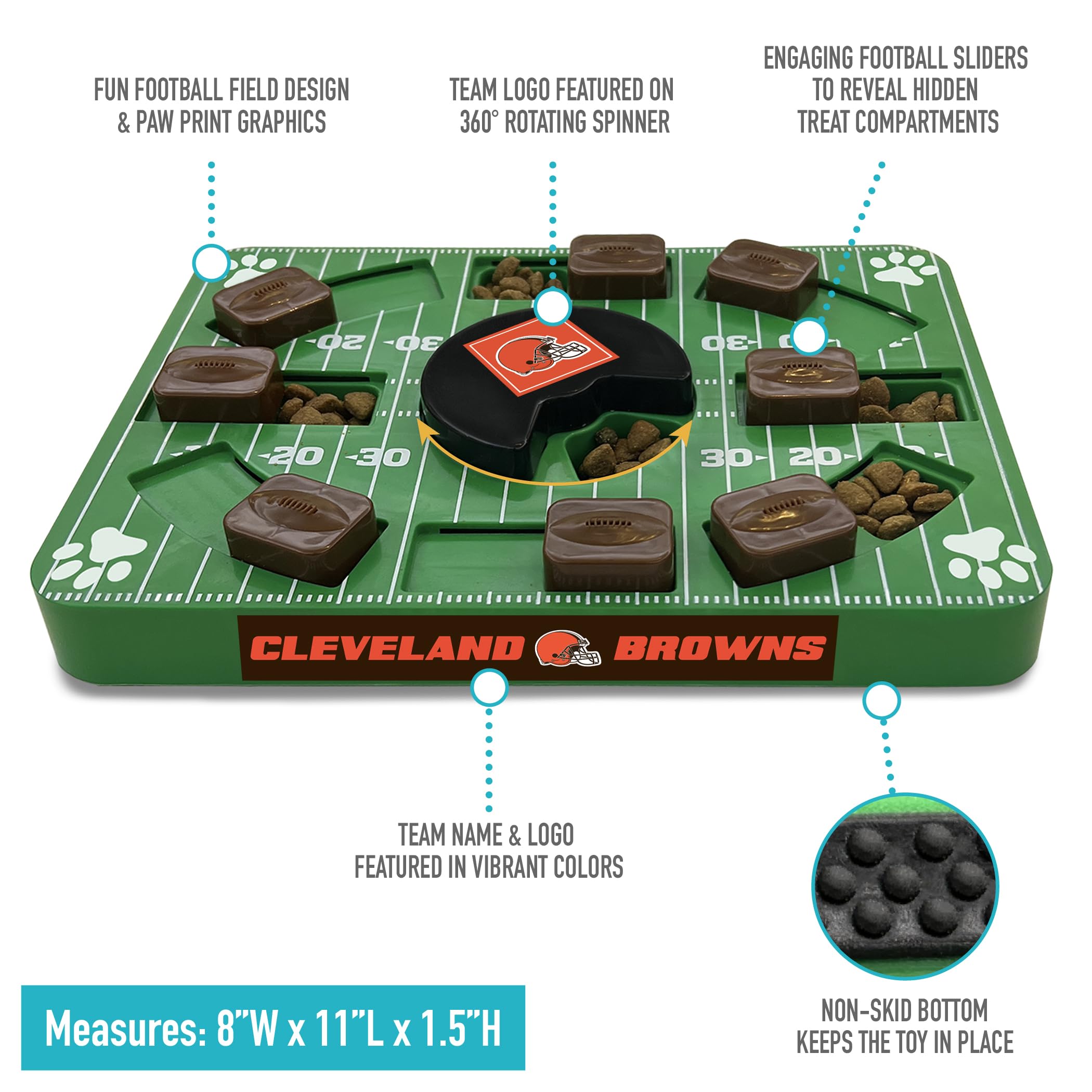 Pets First Nfl Cleveland Browns Puzzle Treat Dog Toy - Interactive Toy For Dogs