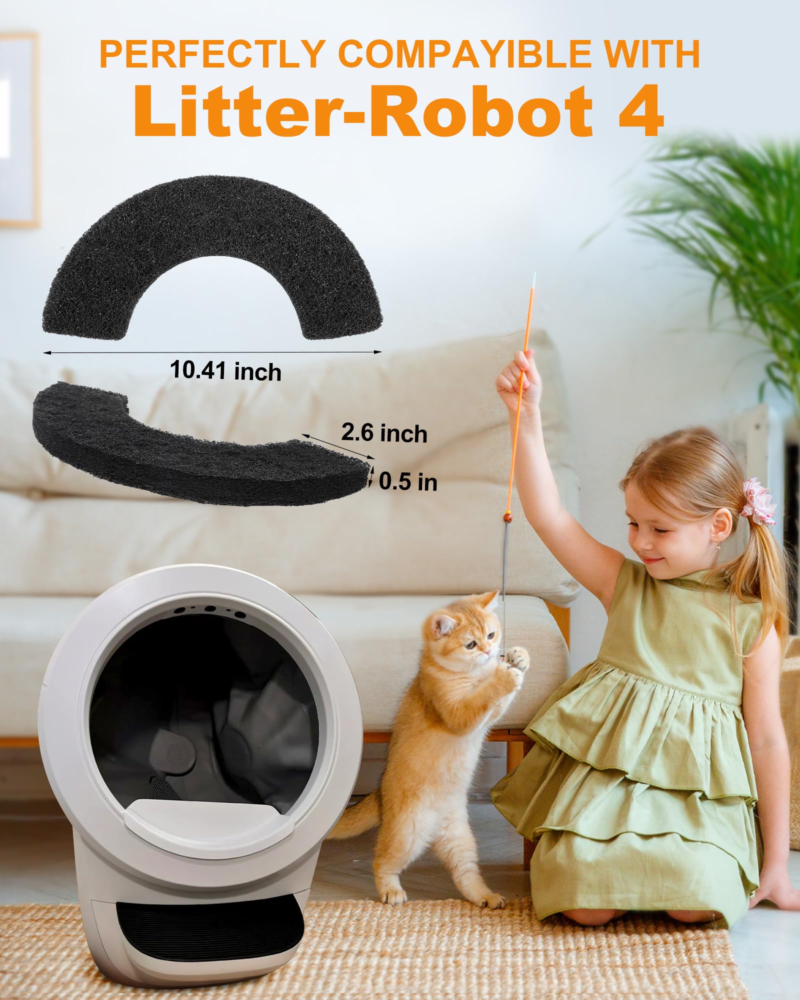 6 Pack Carbon Filters Replacement Compatible With Litter-Robot 4, Activated Carbon To Absorb Odors, Lr 4 Accessories And Necessi