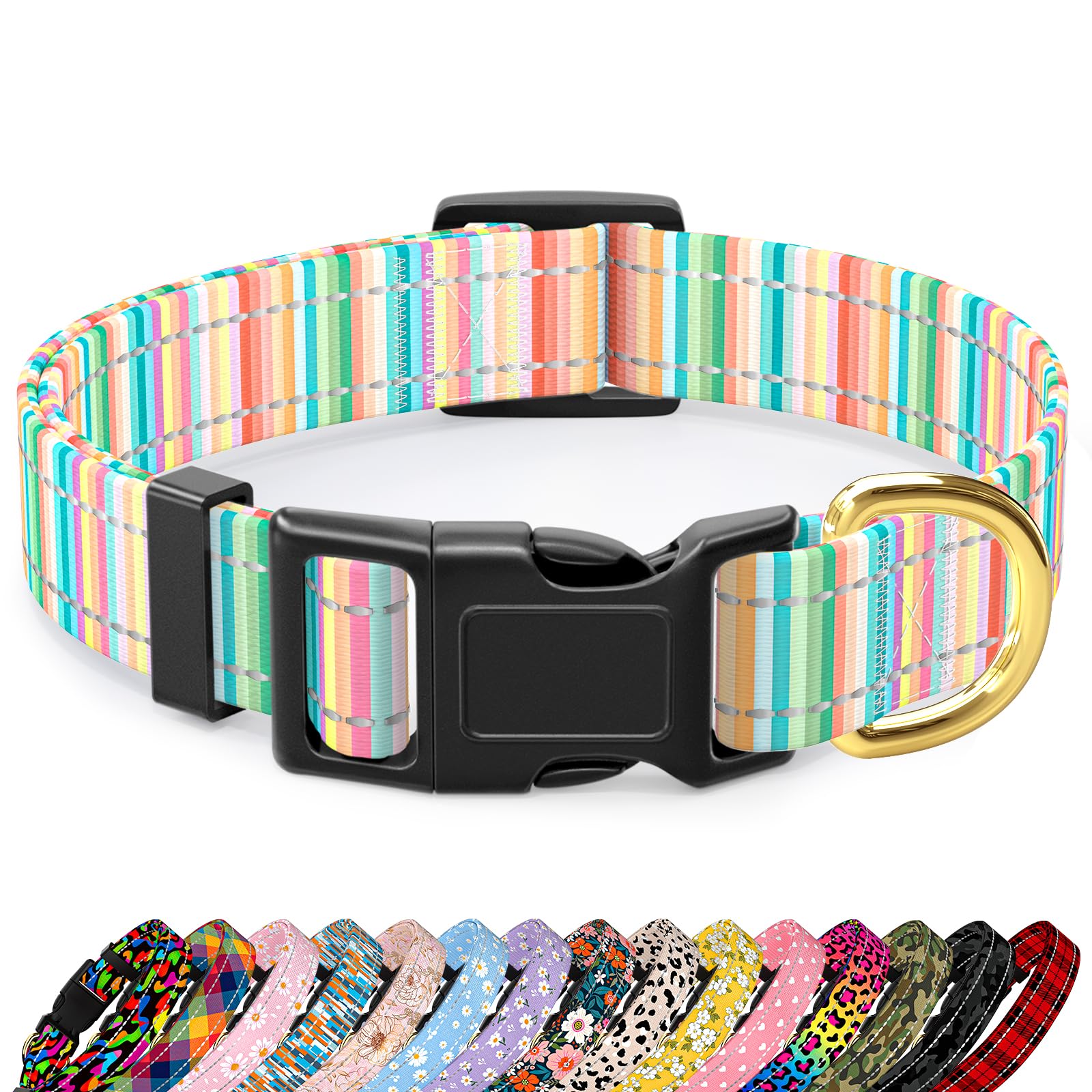 Tmoodel Reflective Dog Collar, Cute Dog Collar For Small Dogs, Soft Nylon Puppy Collar For Boy And Girl Female Dogs, Adjustable 