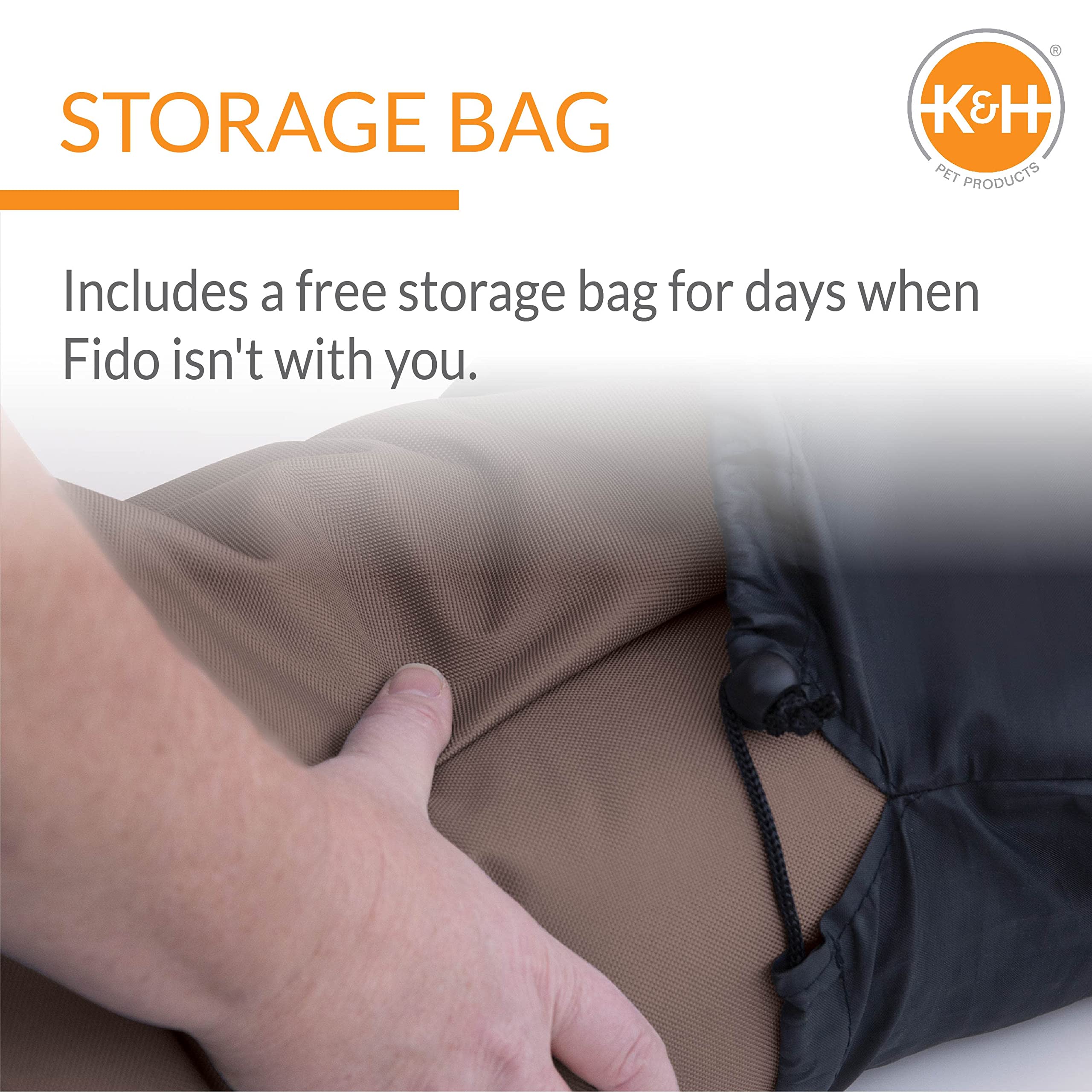 K&H Pet Products Bolster Cargo Cover Tan 54 Inches Standard/Mid-Size Vehicle