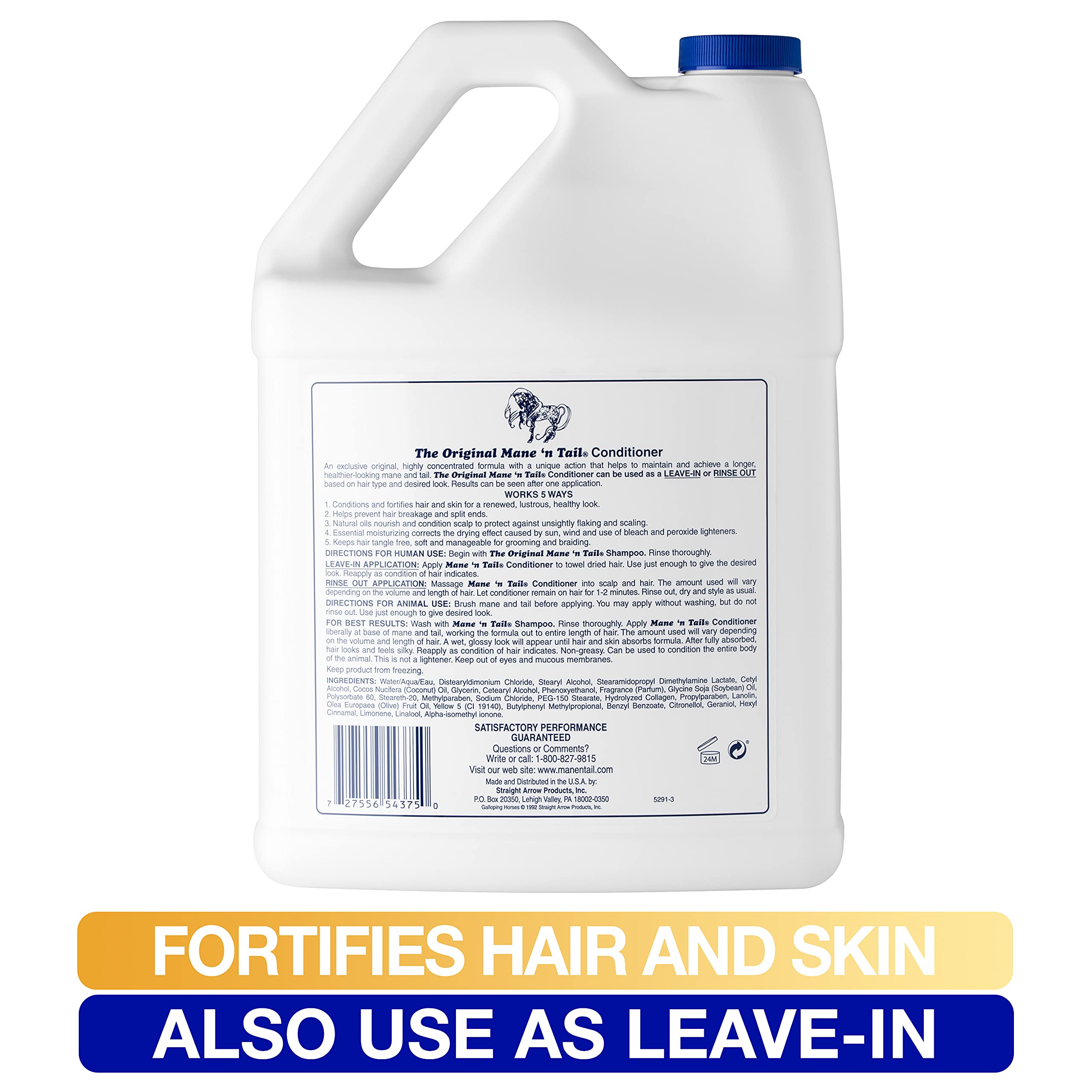 Mane 'N Tail Conditioner Gallon, For Soft Silky Hair. For Horses And Humans! (128 Fl Oz)