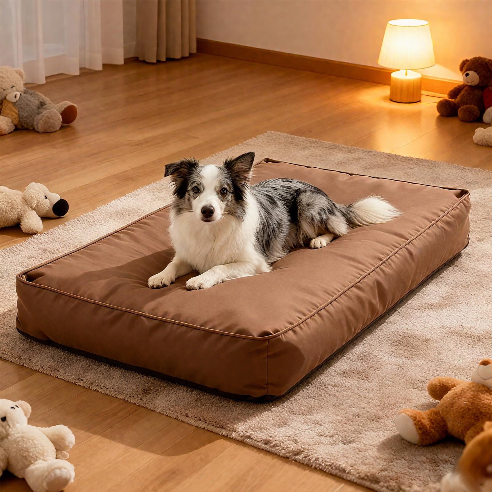 Dalema Dog Bed Cover,Waterproof Tough Plastic Diy Pet Bed Cover,Non Stick Hair Easy To Clean Rectangular Fillable Dog Bed Covers