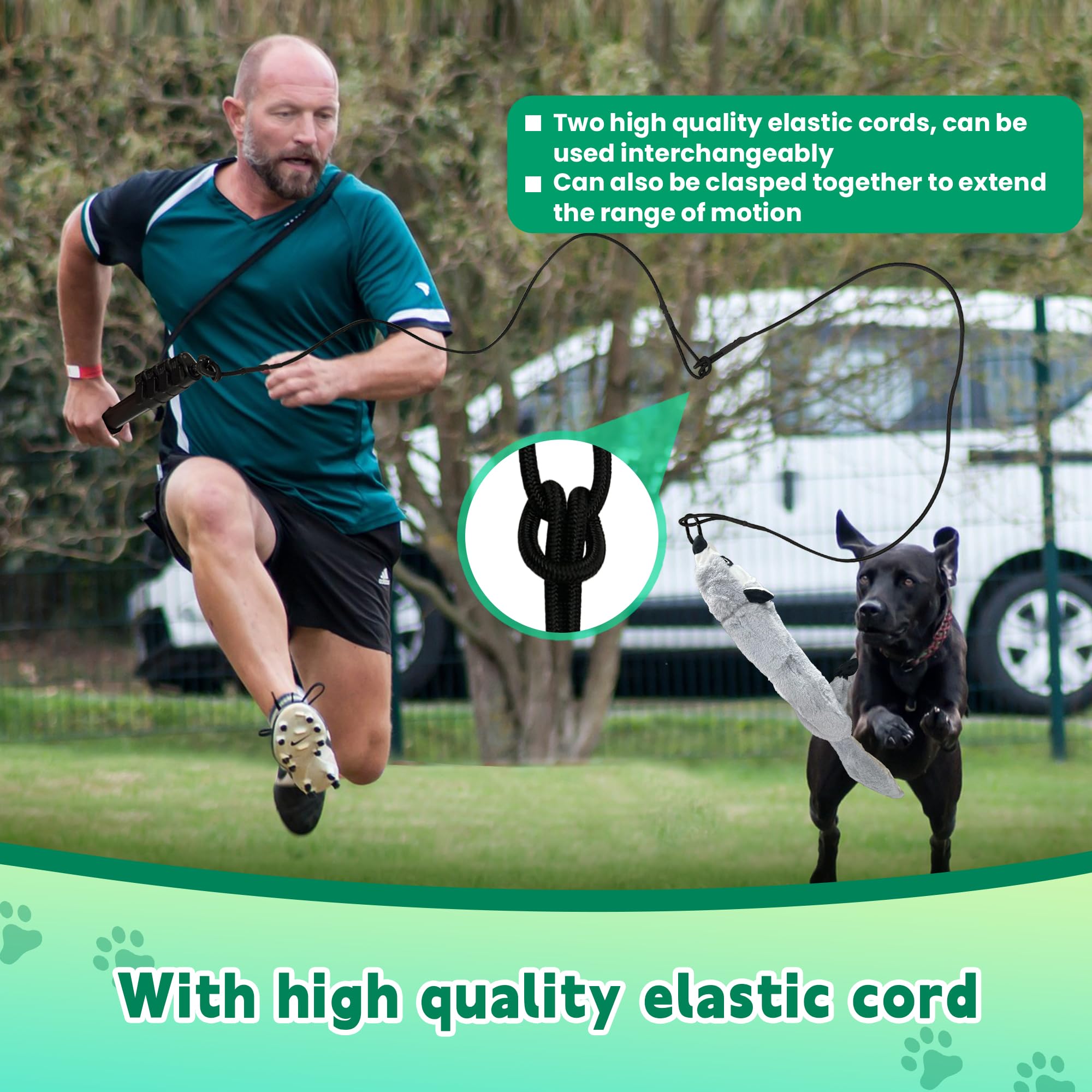 Amacielo Flirt Pole For Dogs, Interactive Toys Tug-Of-War For Dogs, Five-Section Retractable Adjustable Length,For Outdoor Exerc